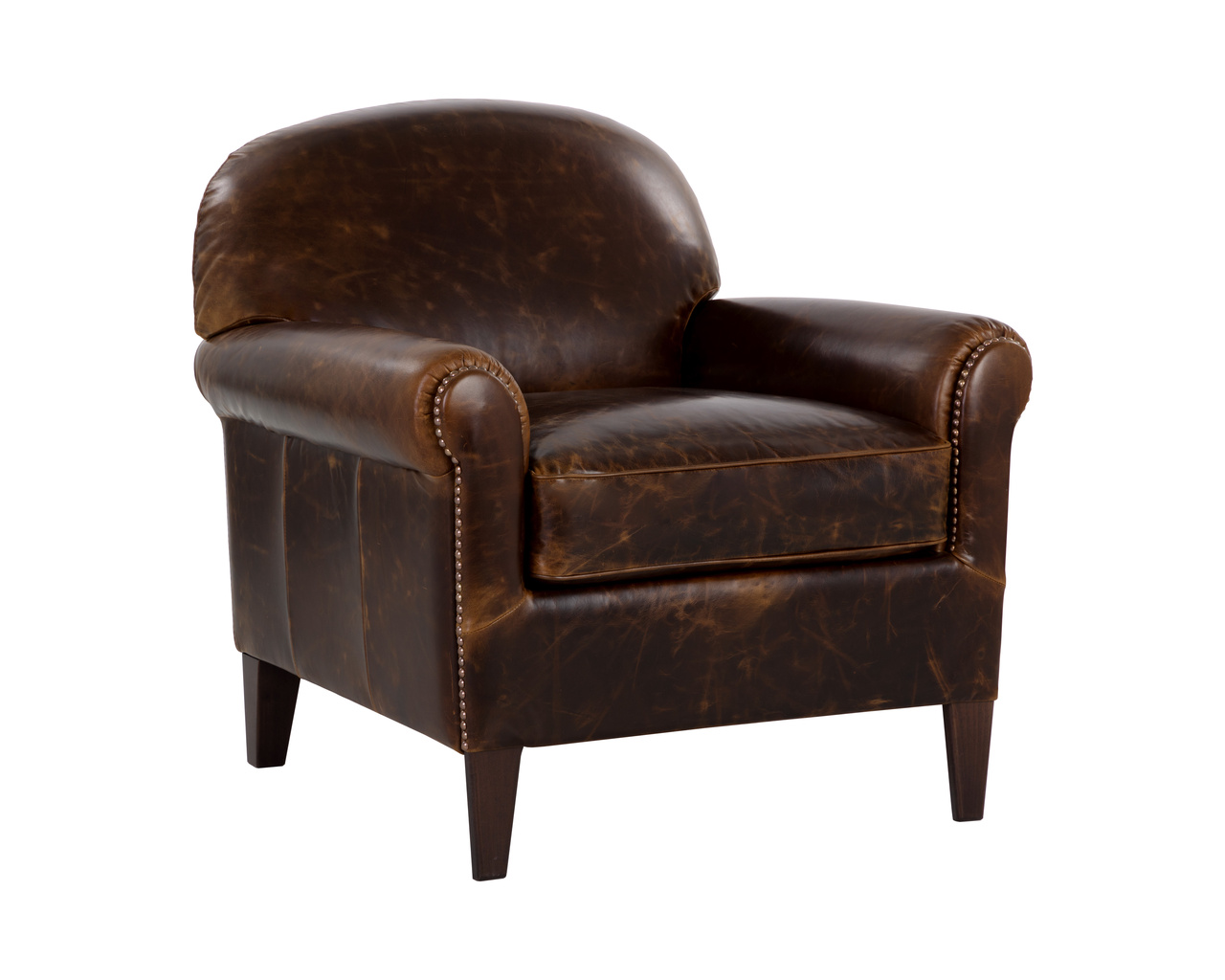 Bastoni Chocolate Leather Lounge Chair