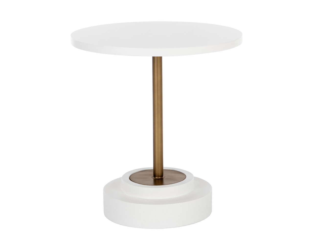 Marlowe Bistro Antique Brass - White - 27.5" Table