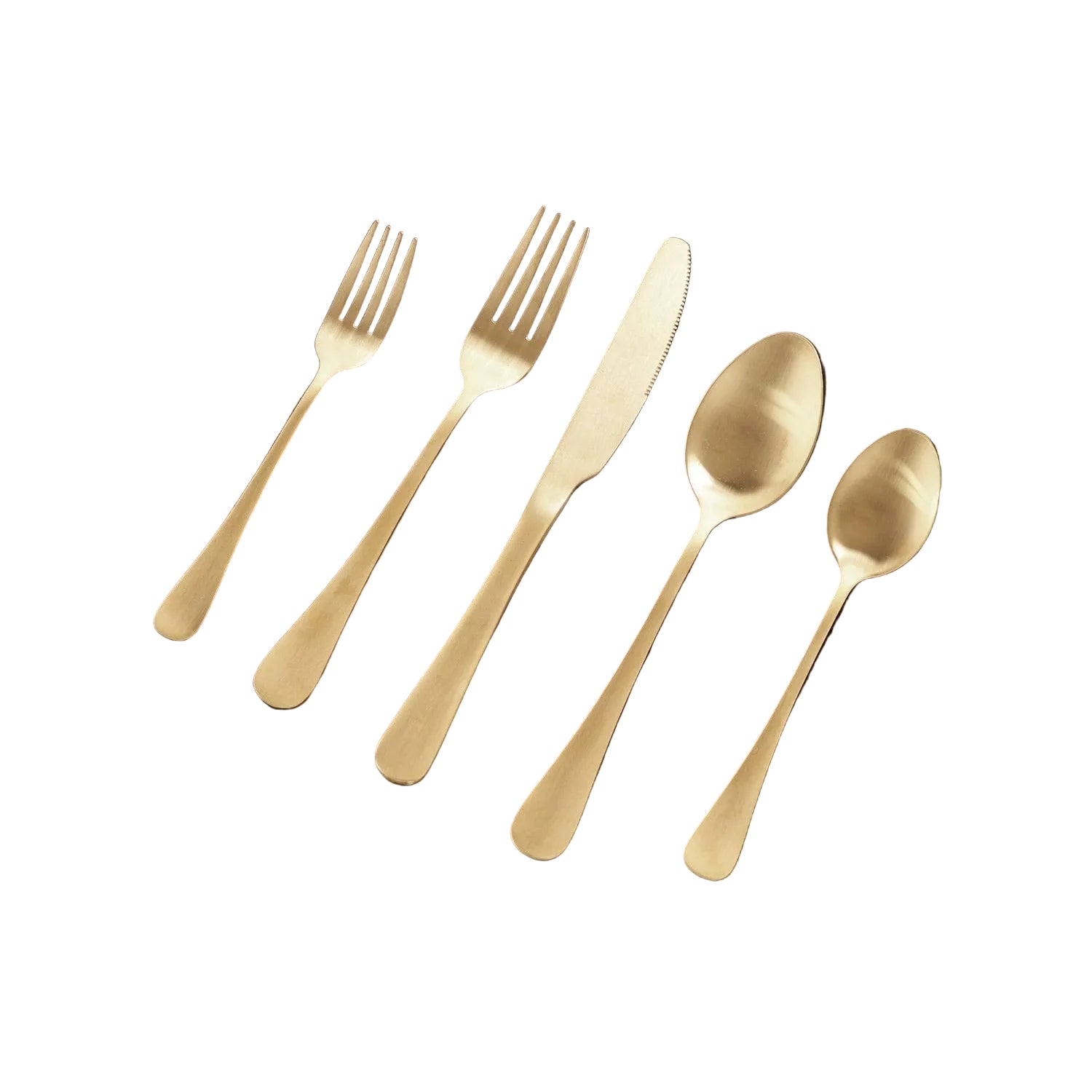 Droplet Brushed Champagne Gold Flatware Set of 5