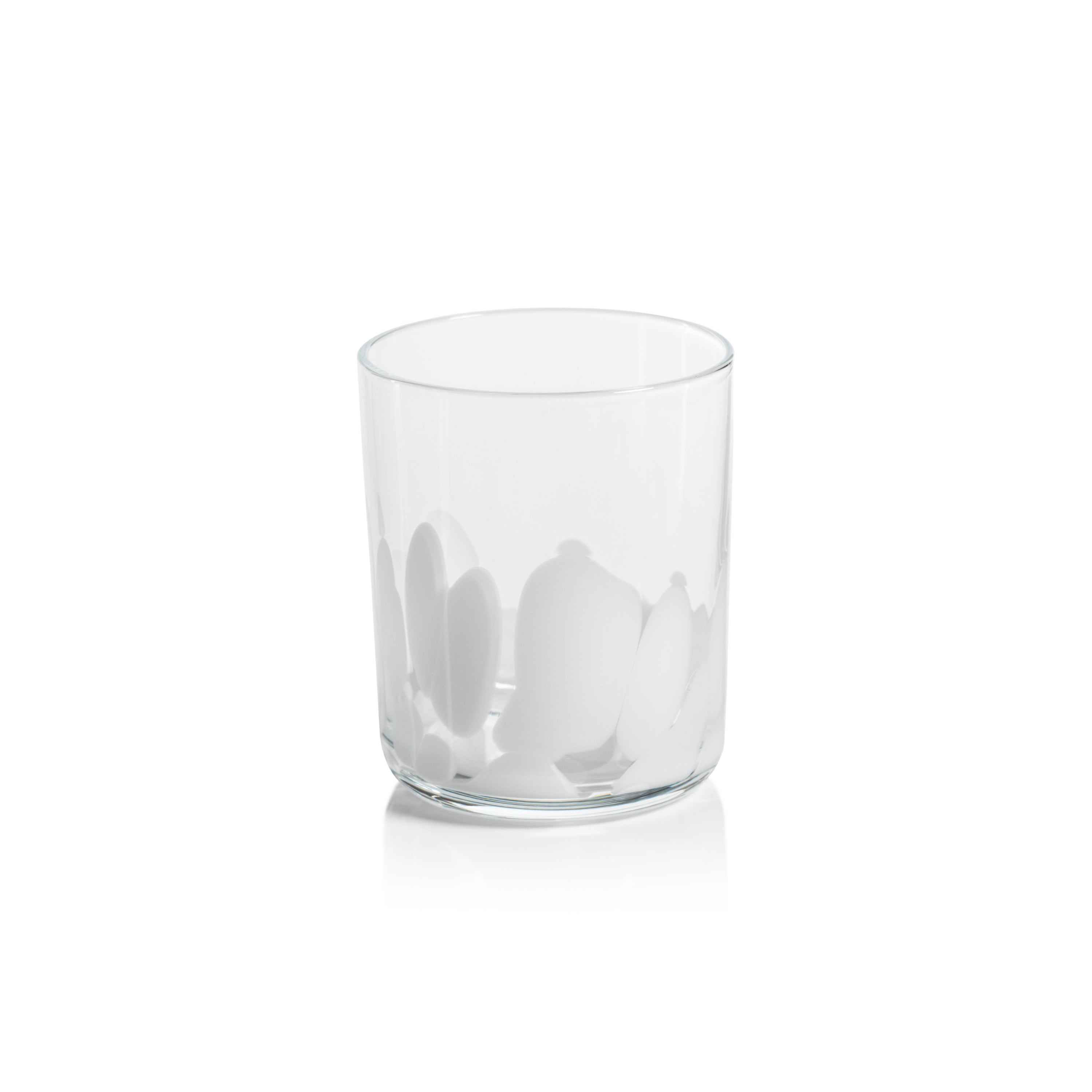 Porto White Spot Tumbler Glasses, Set 4