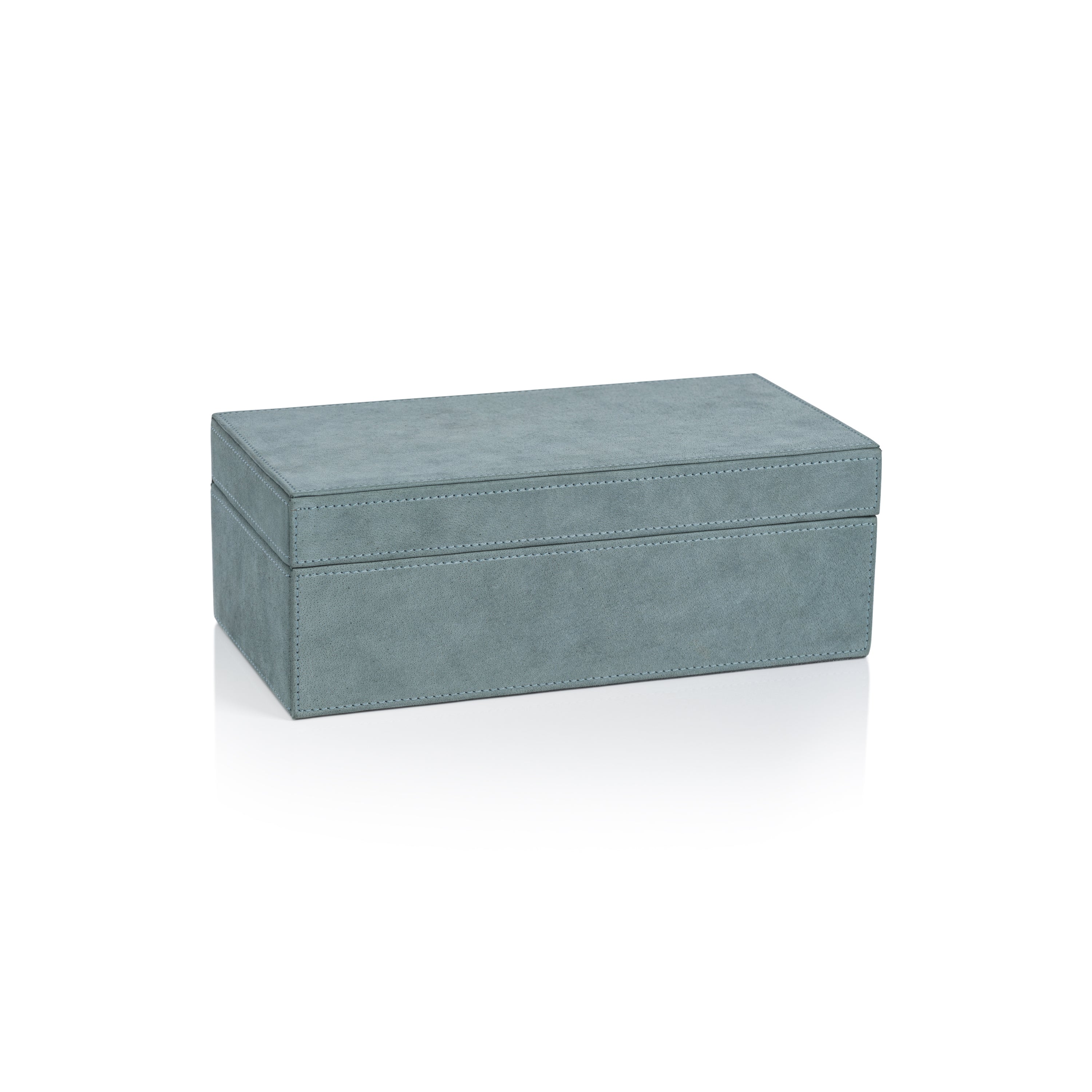 Carpi Slate Blue Suede Decorative Box