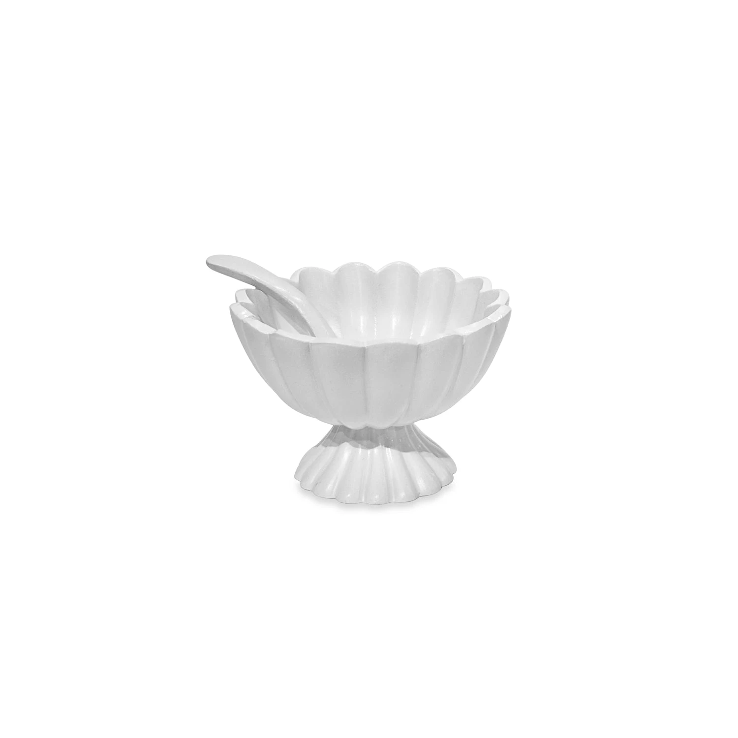 Vienna White Mini Pedestal Bowl with Serving Spoon