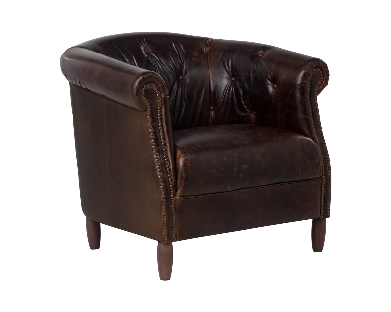 Marjorie Chocolate Leather Lounge Chair