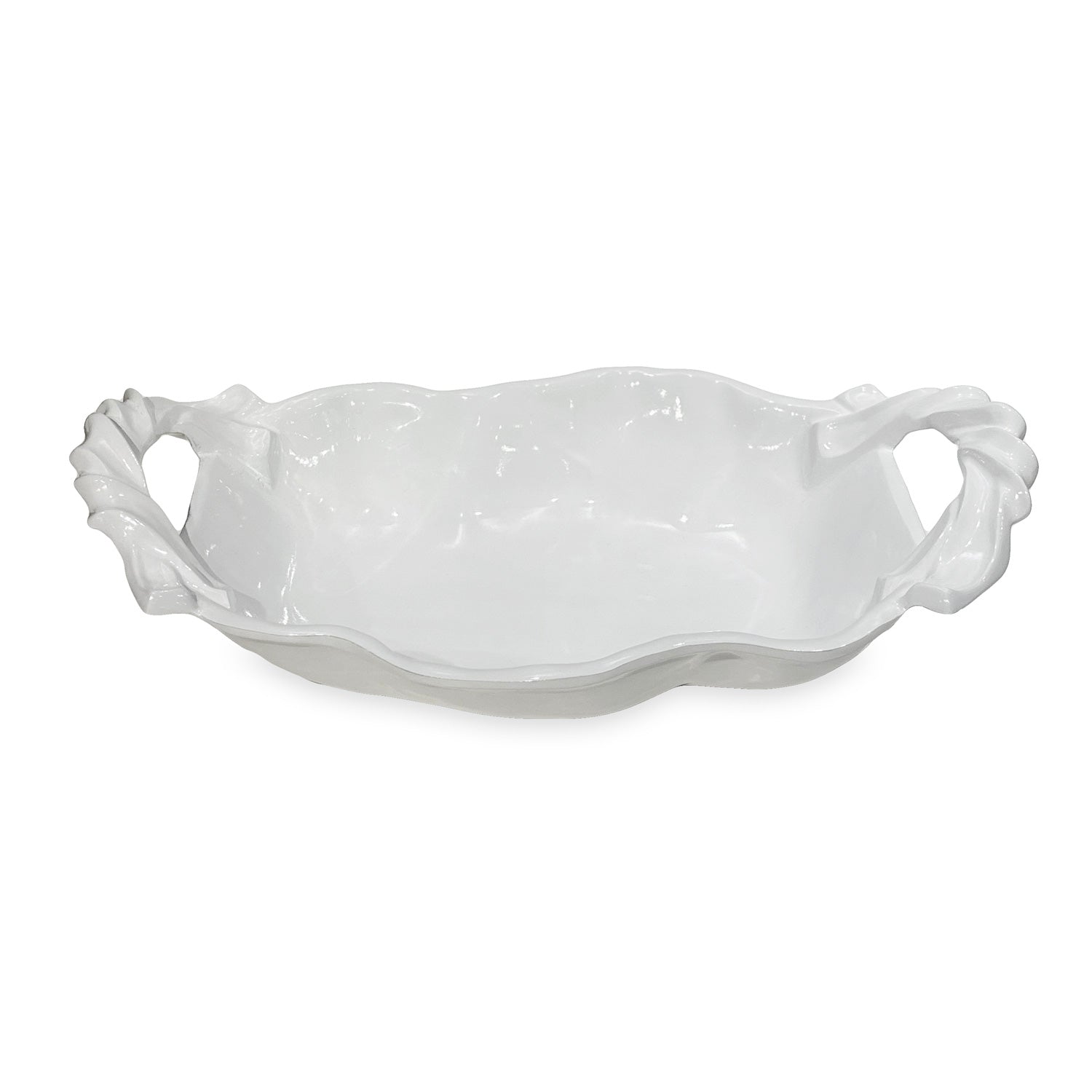 White  Sasha Medium Bowl with Handles