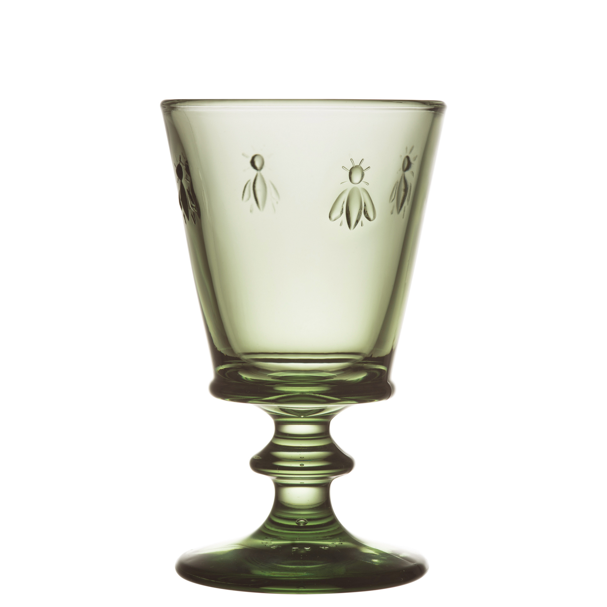 Olive Green Bee Wine Glasses Set of 6