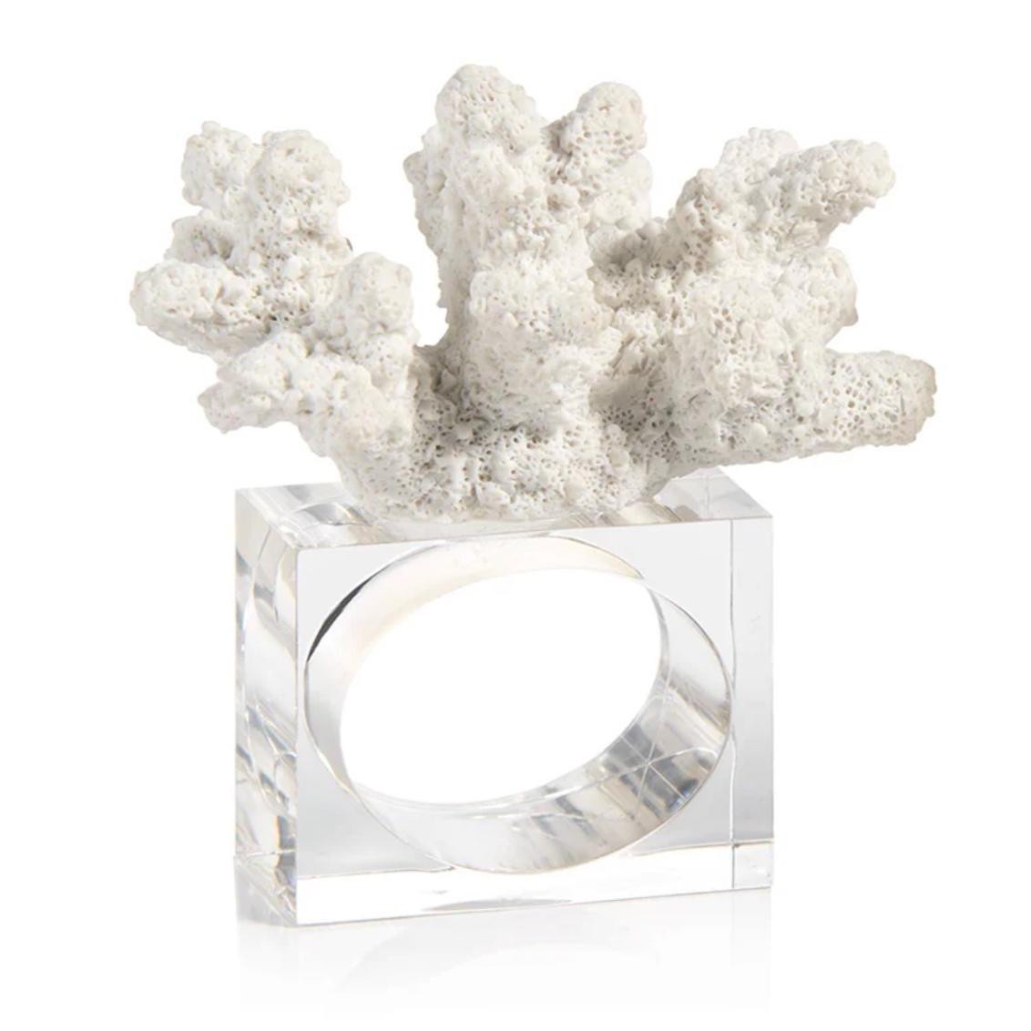 Malia Acrylic & Coral Napkin Rings, Set of 6