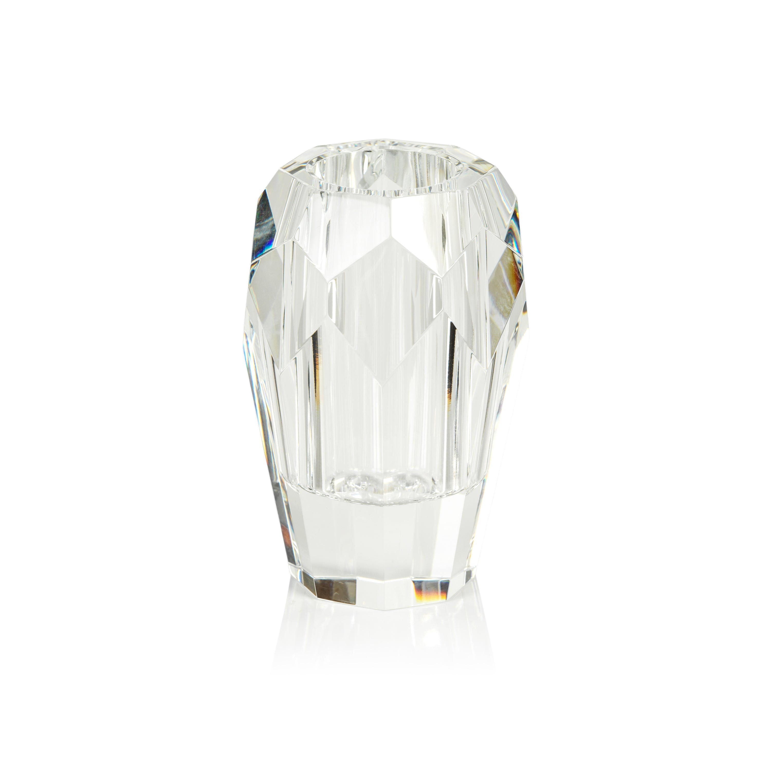 Vinazo Clear Tall Crystal Cut Glass Vase