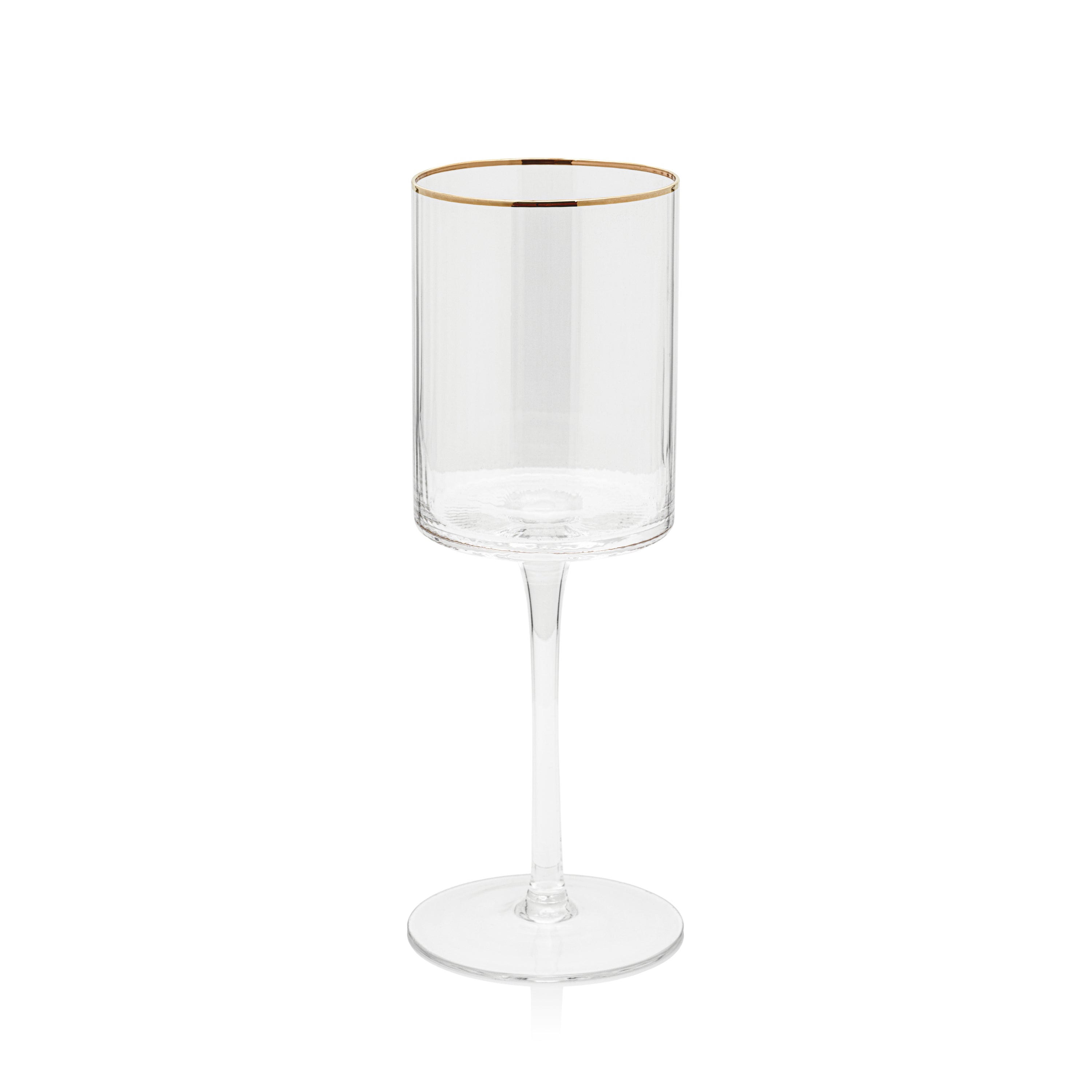 Orion White Wine Glasses Gold Rim, Set 4