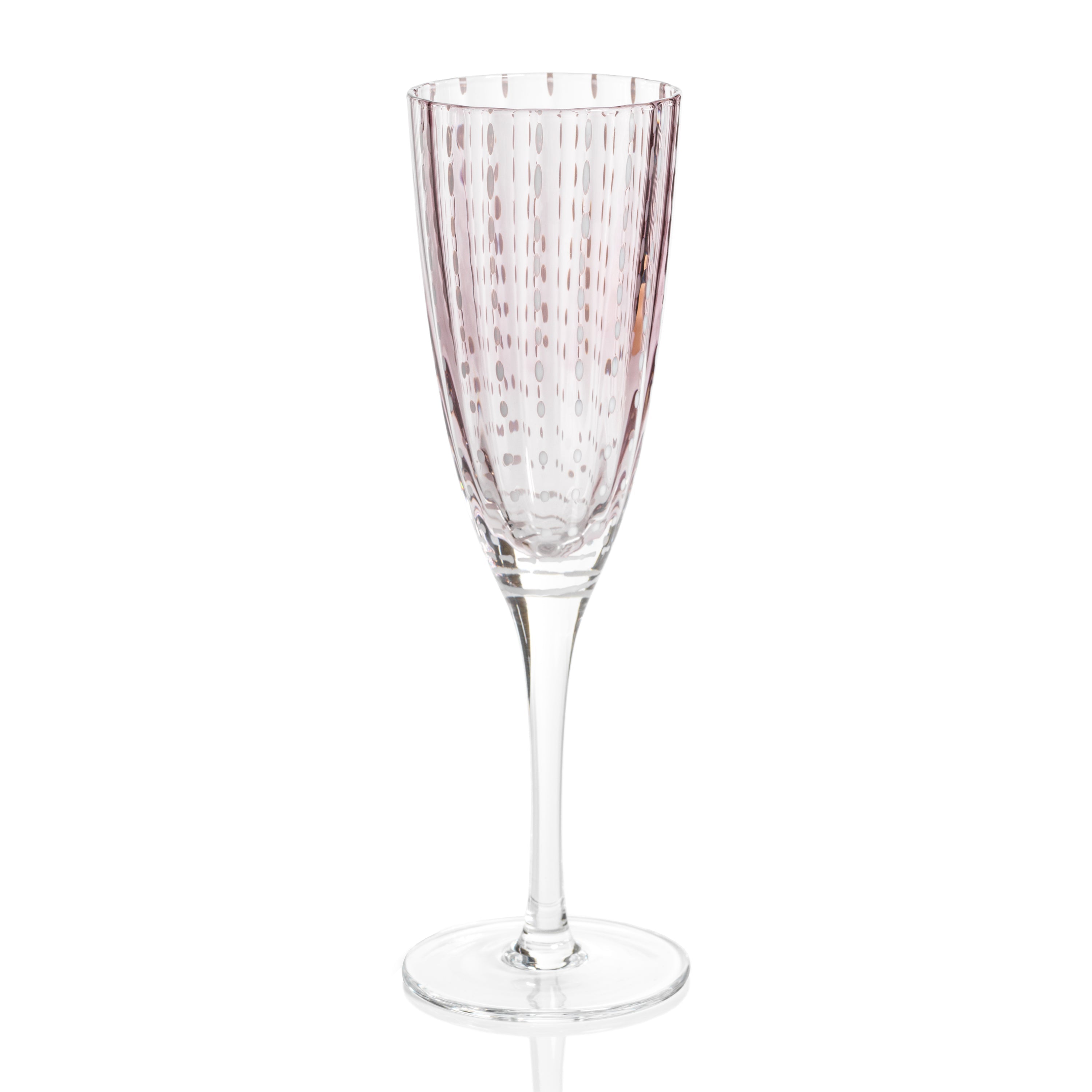 Preston Purple Glass Champagne Flutes, Set 4
