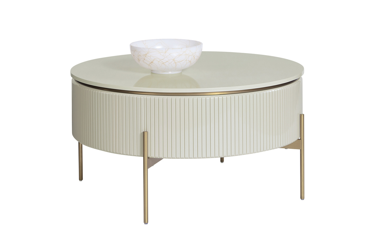 Paloma Lift Top High Gloss Cream Coffee Table
