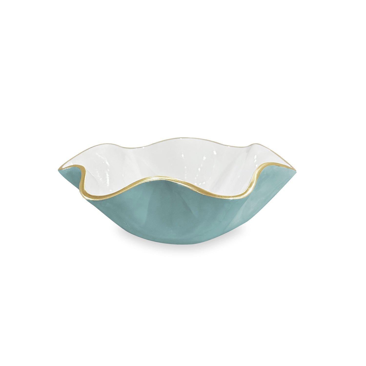 Carola Turquoise & White Small Serving Bowl
