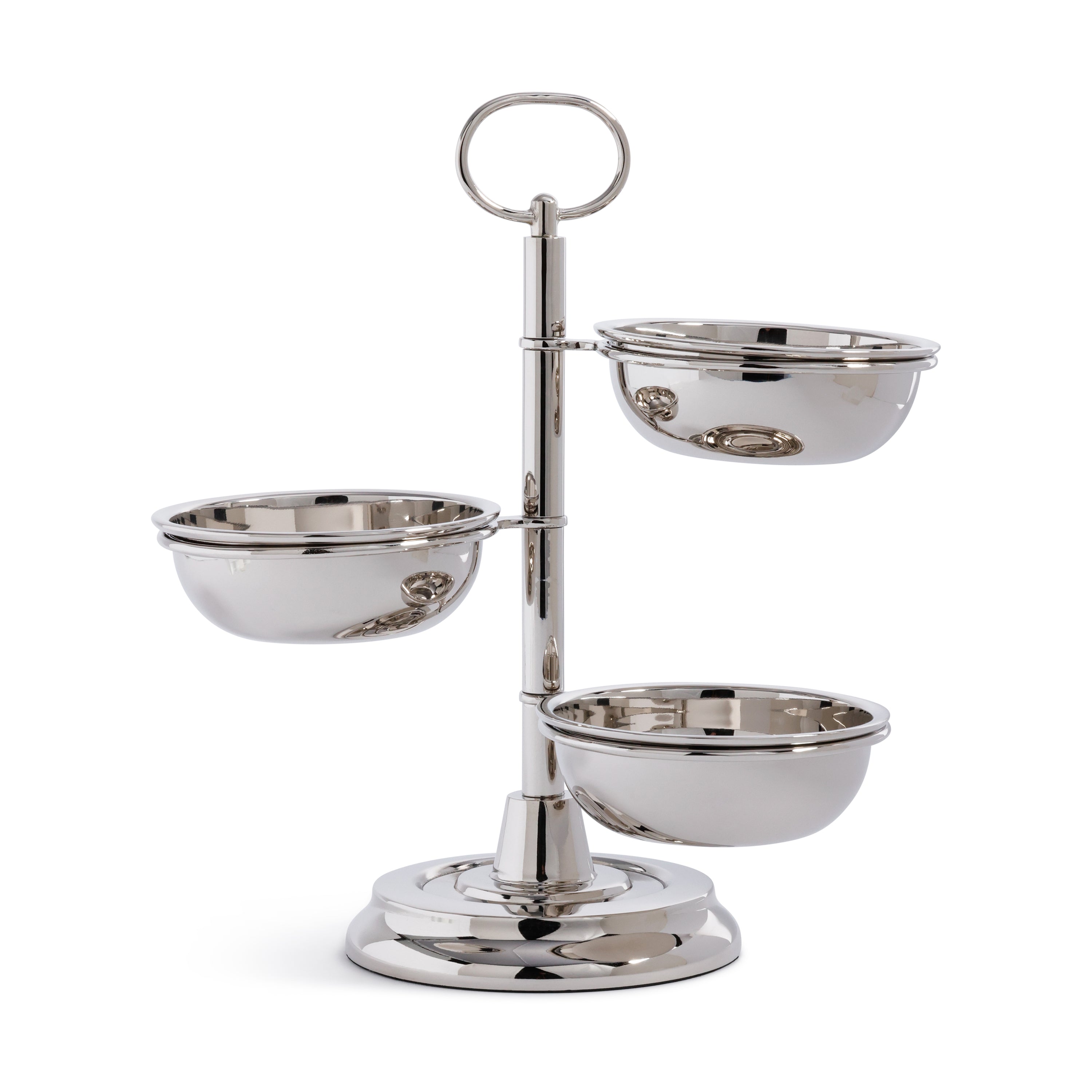 Polished Nickel 3-Tier Appetizer Condiment Server