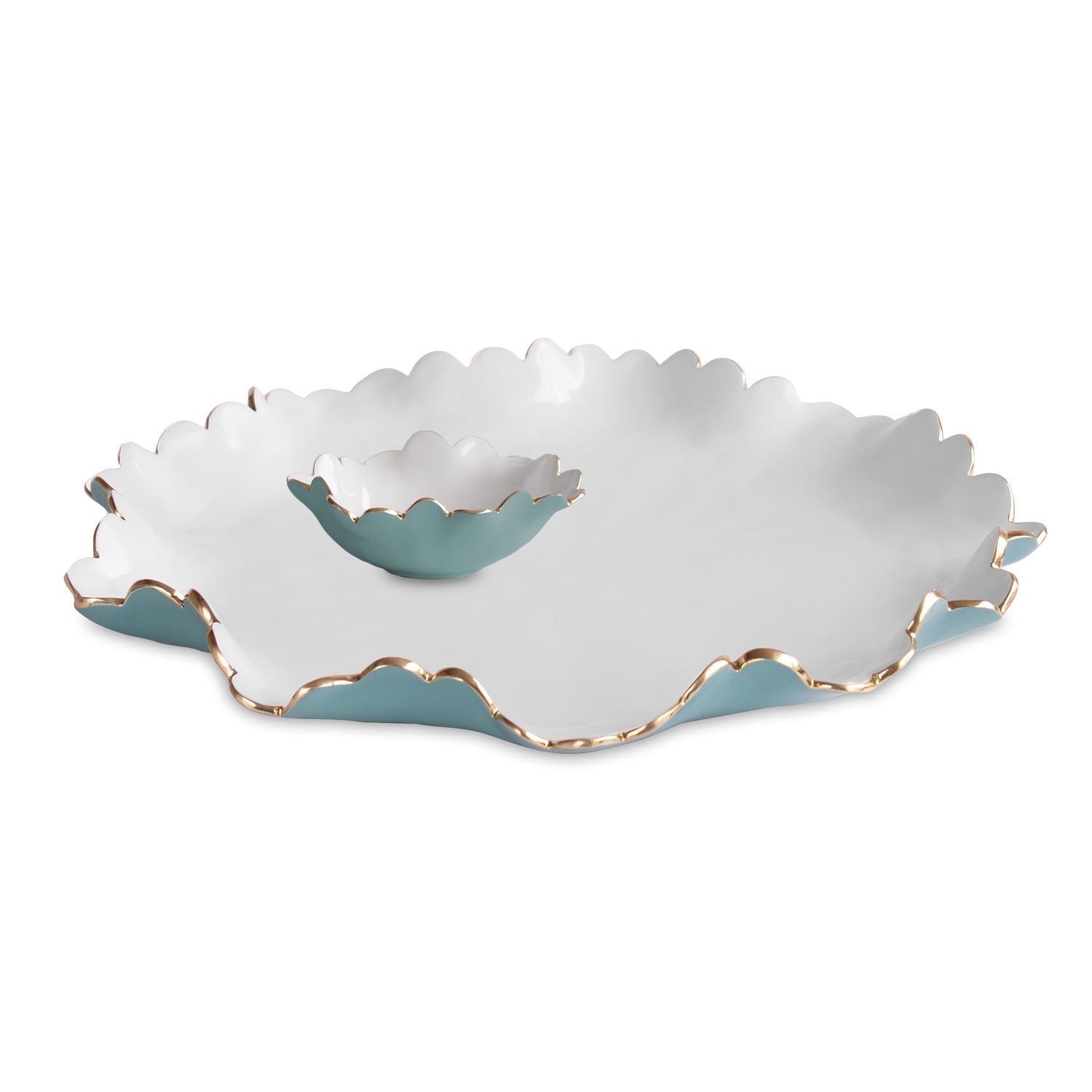 Encanto Colette Large Chip Dip (Turquoise White)