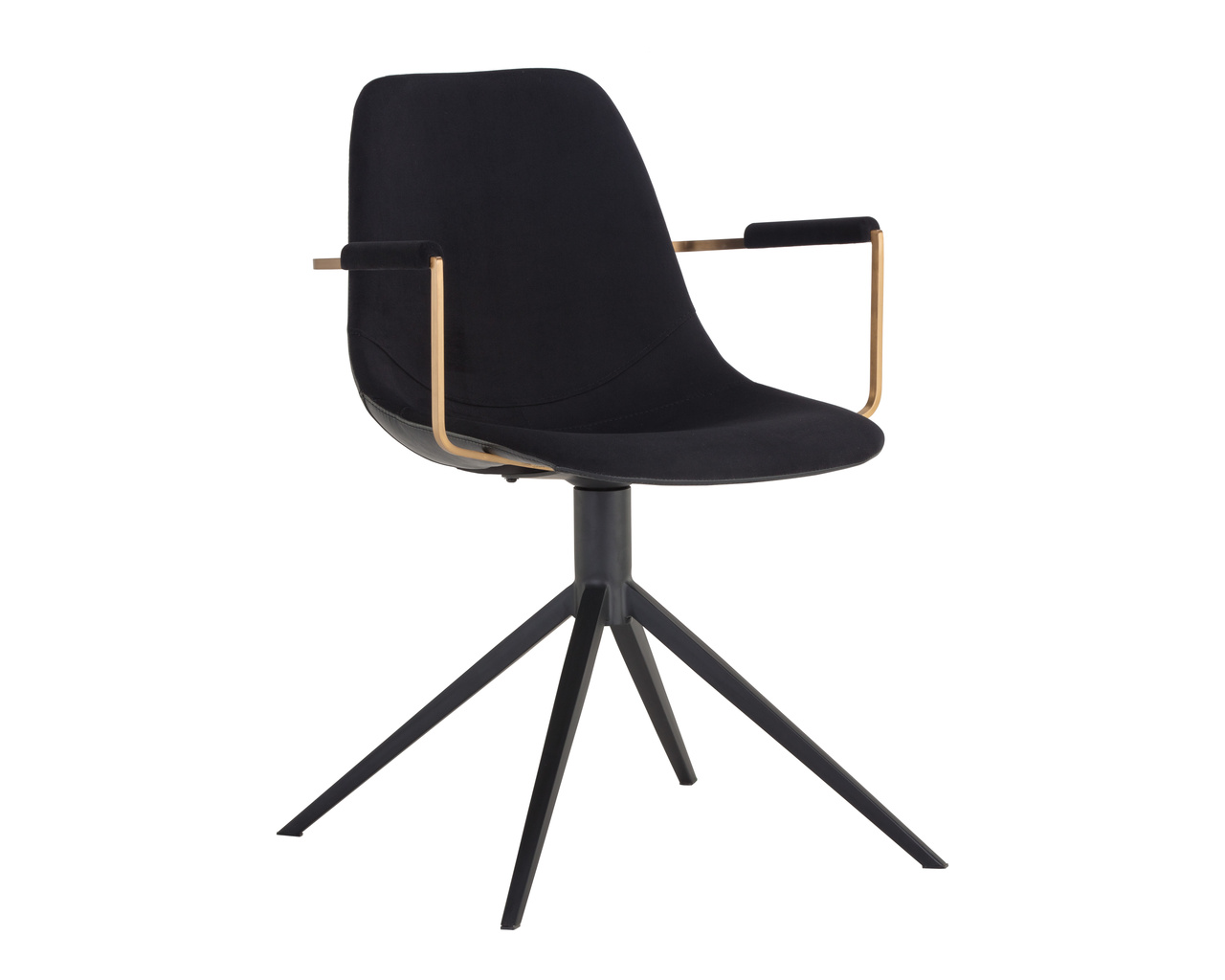 Cassius Swivel Dining Abbington Black / Bravo Black Armchair