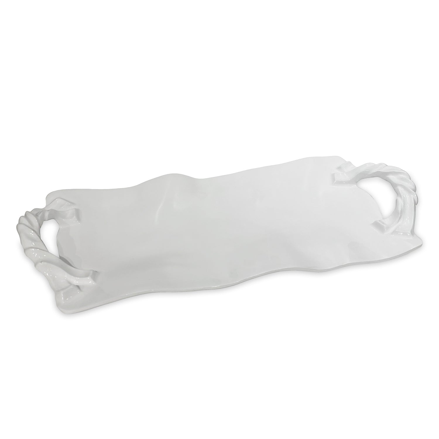 Vida Sasha Long Rectangle Tray Handles White