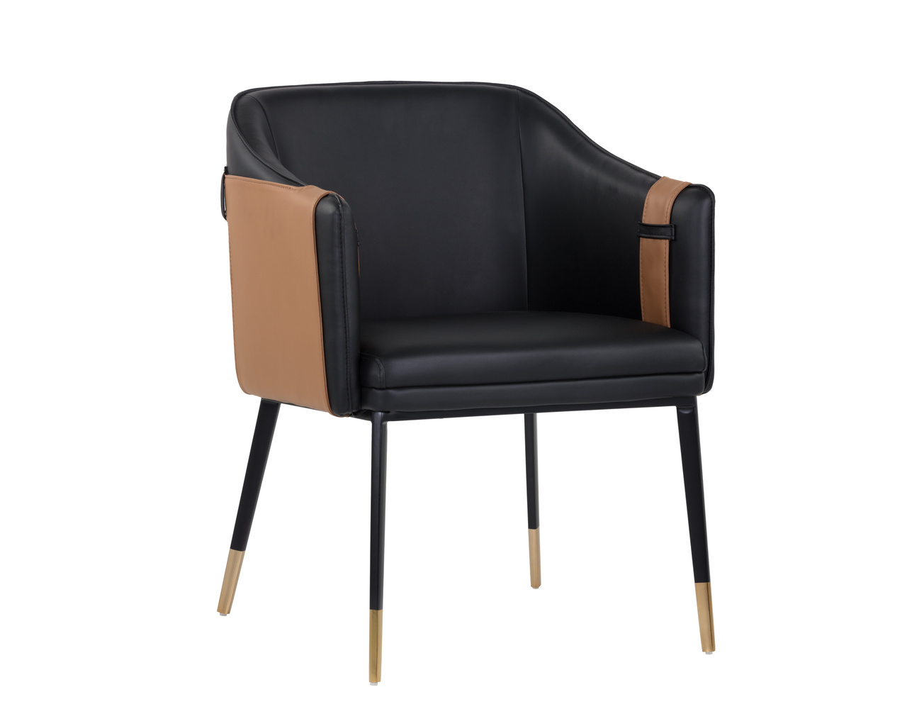 Carter Dining Napa Black / Napa Cognac Armchair