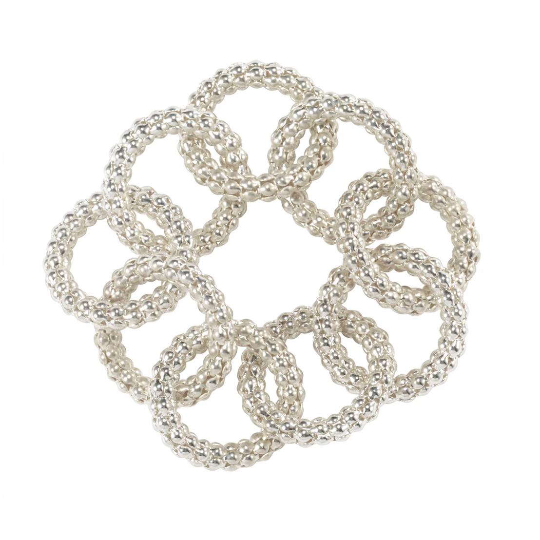 Silver Chains Napkin Ring, Set 4
