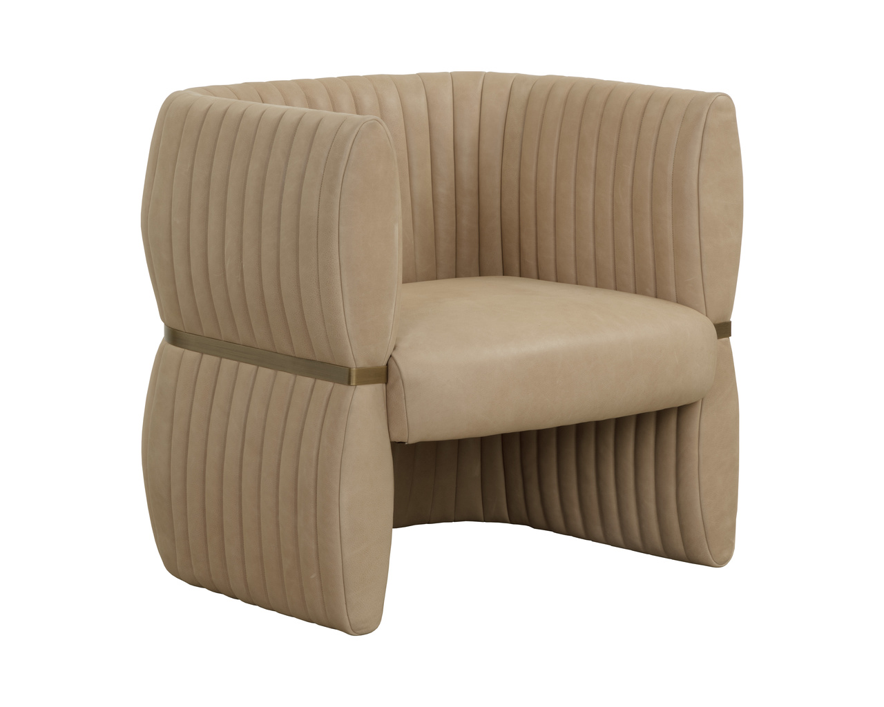 Tryor Sahara Sand Leather Lounge Chair