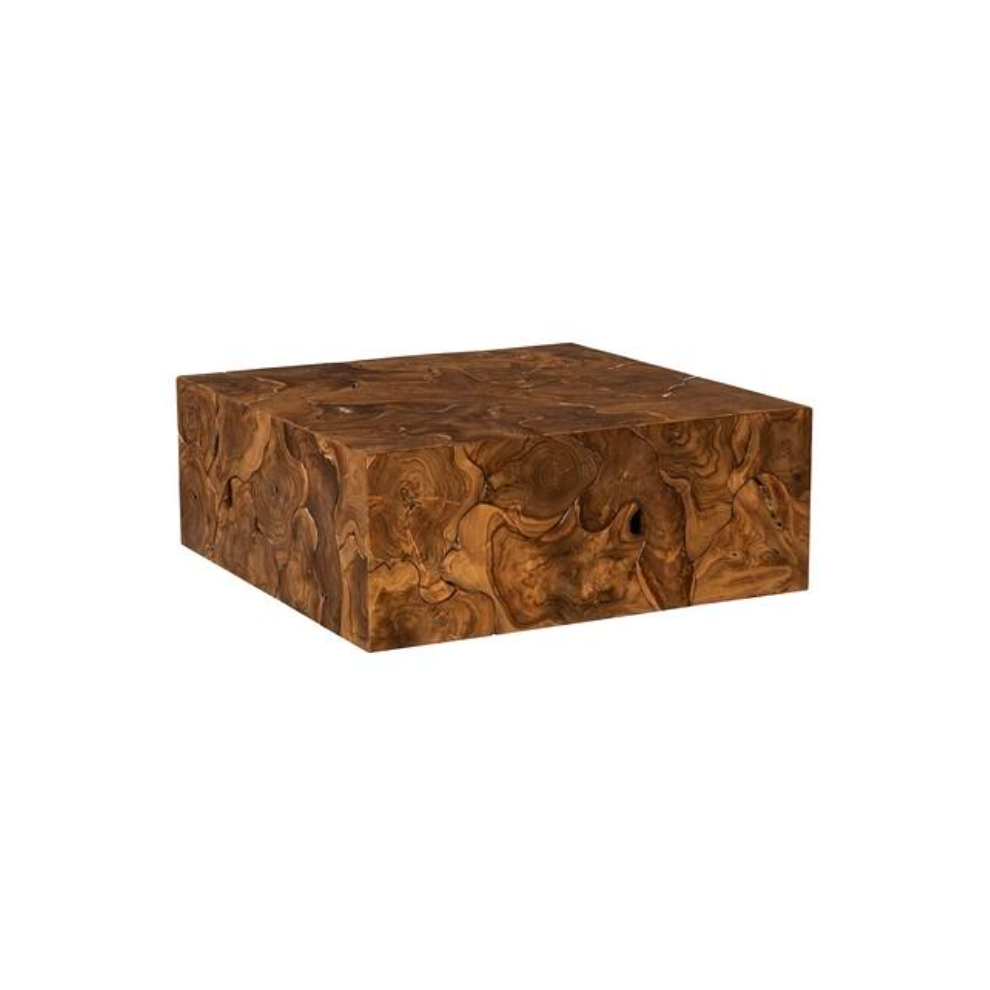 Square Teak Slice Coffee Table