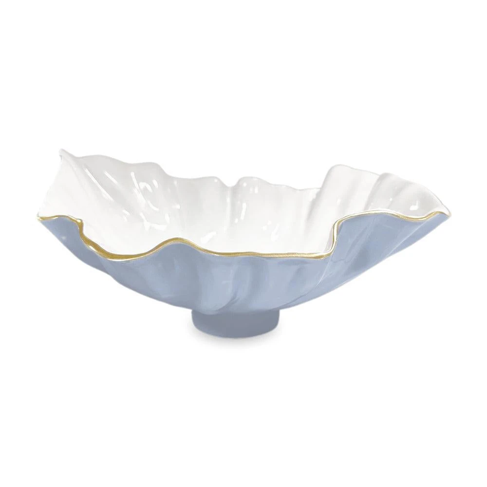 Periwinkle, White & Gold Bloom Medium Bowl – Warehouse Sale