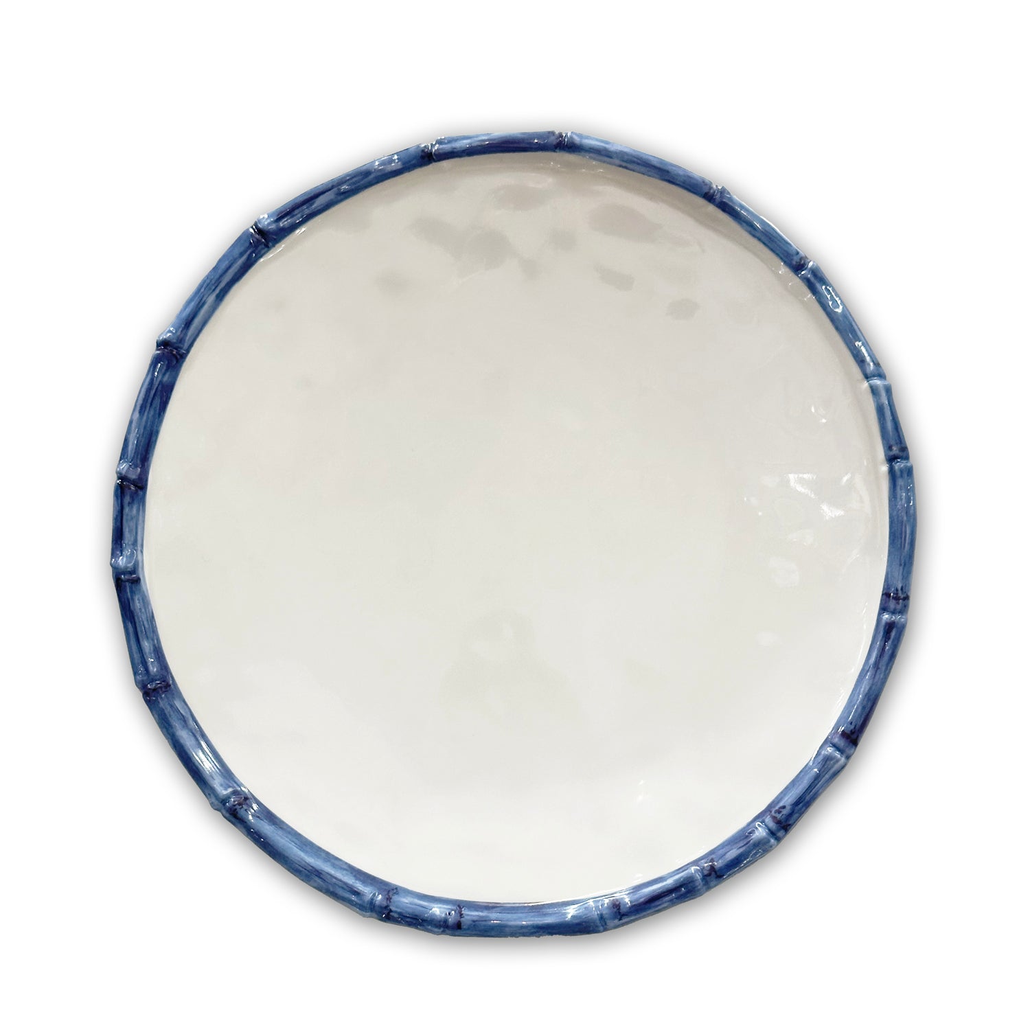 Vida Blue Bamboo & White Dinner Plate Set of 4