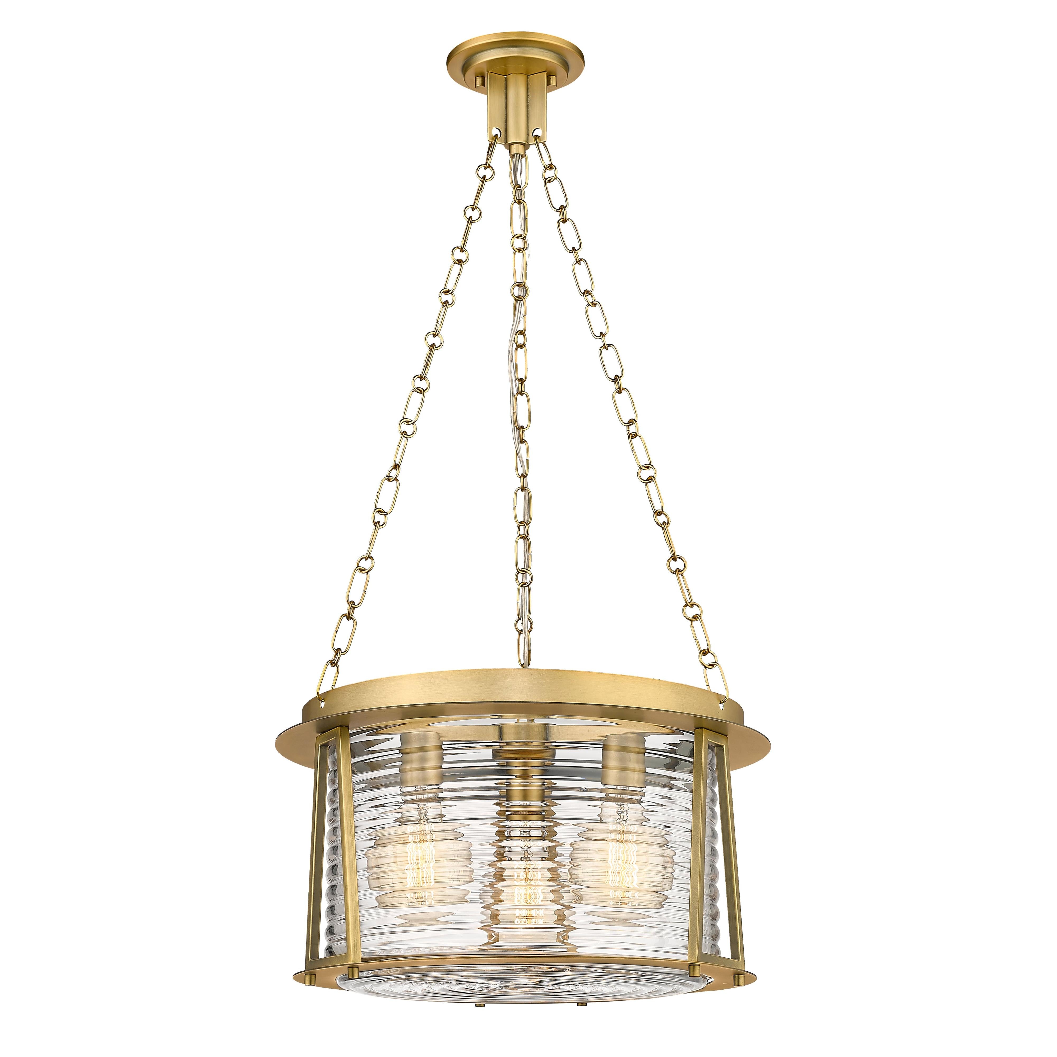 Rubbed Brass Cape Harbor Lighthouse Pendant