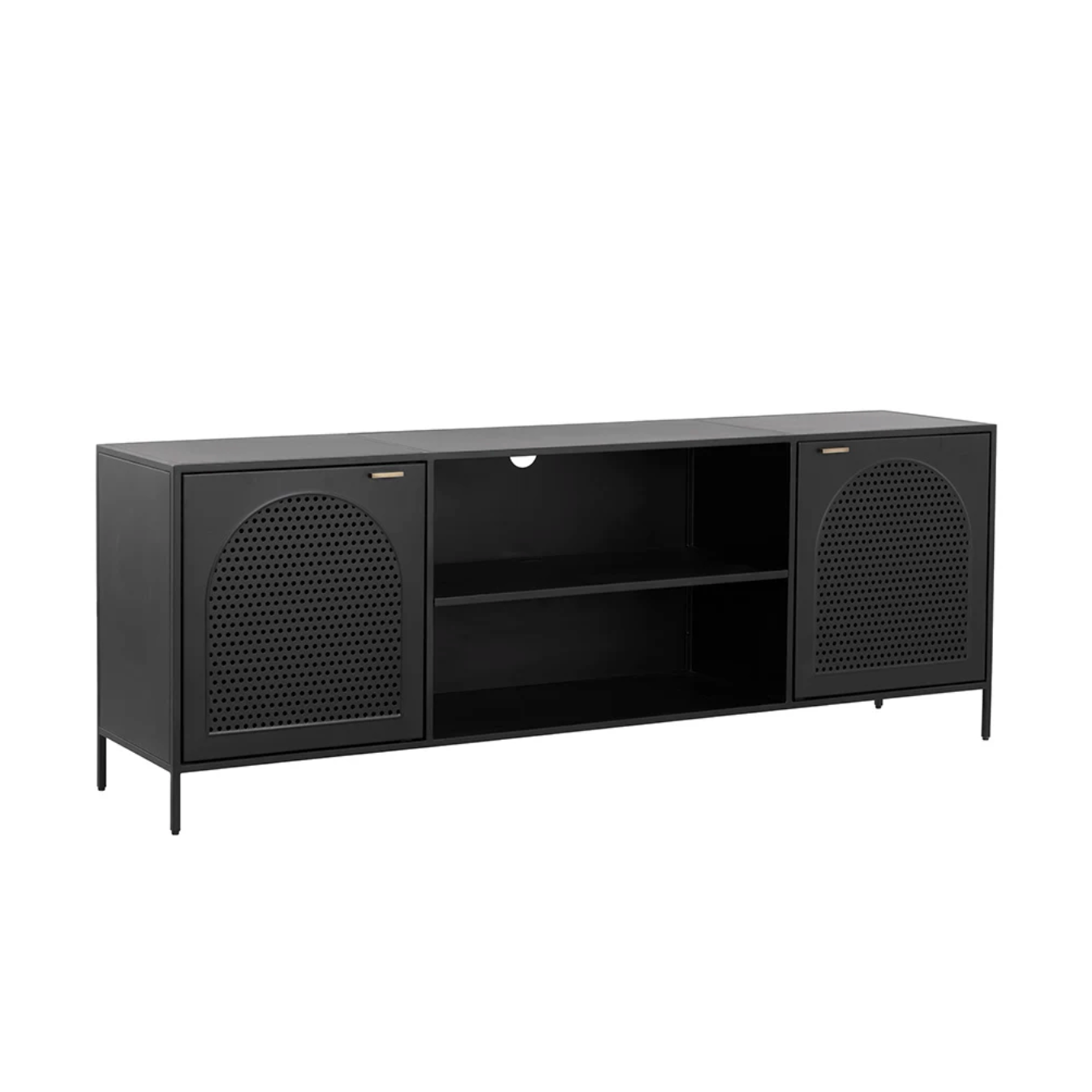 Aziza Black Metal & Brass Media Storage Cabinet