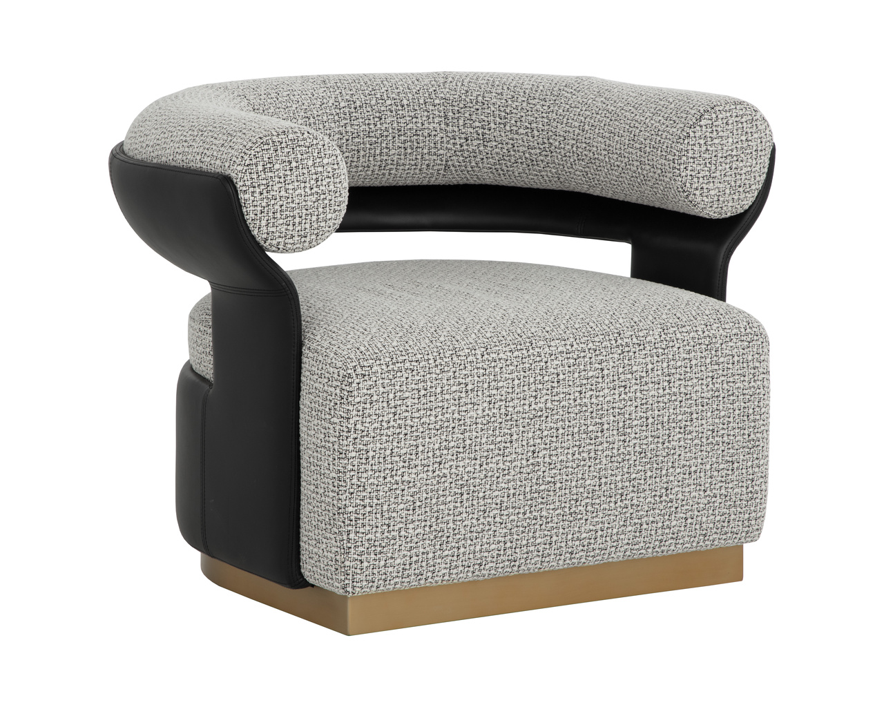 Olida Swivel Helios Check Black / Napa Black Lounge Chair