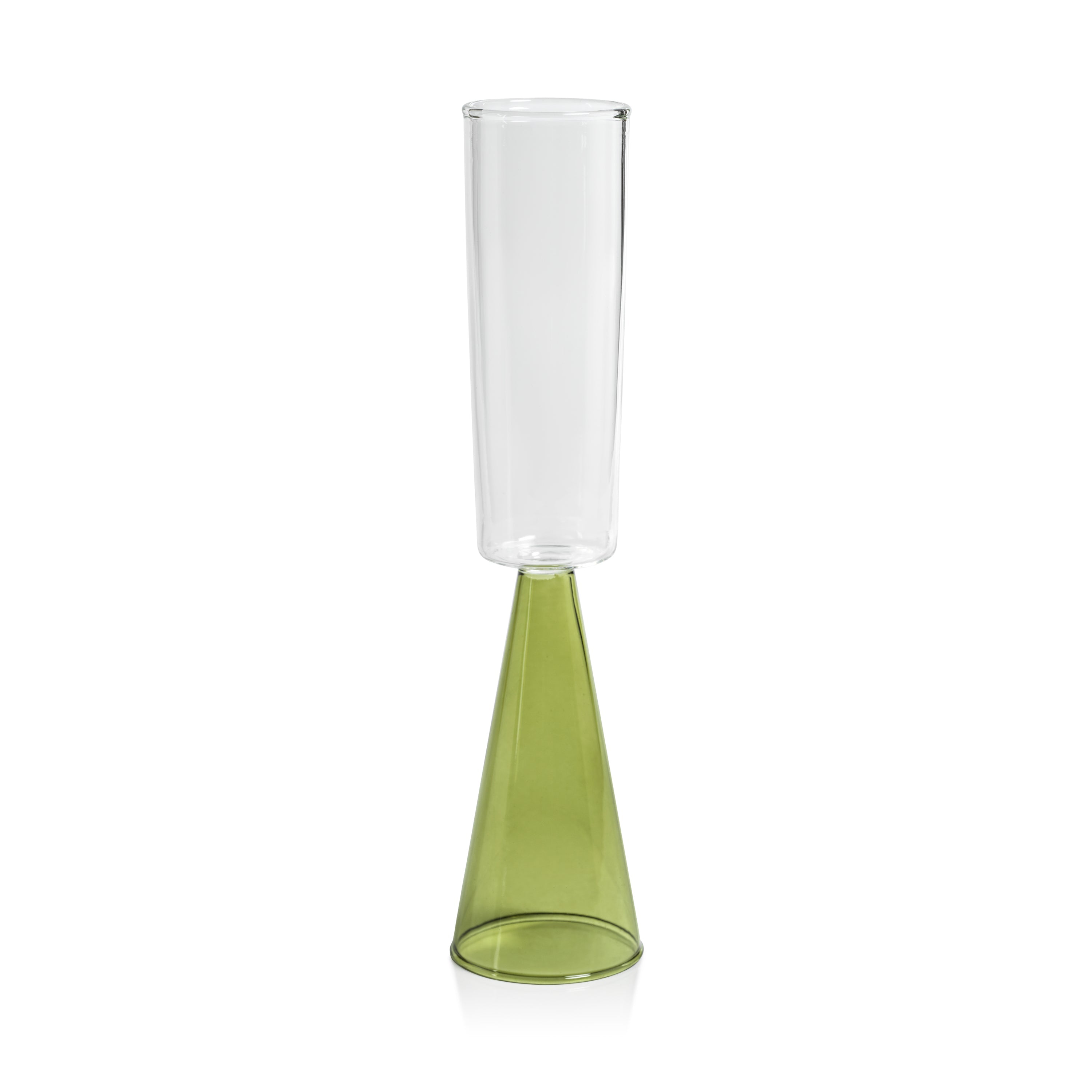 Vivian Green Stem Champagne Flutes, Set 4
