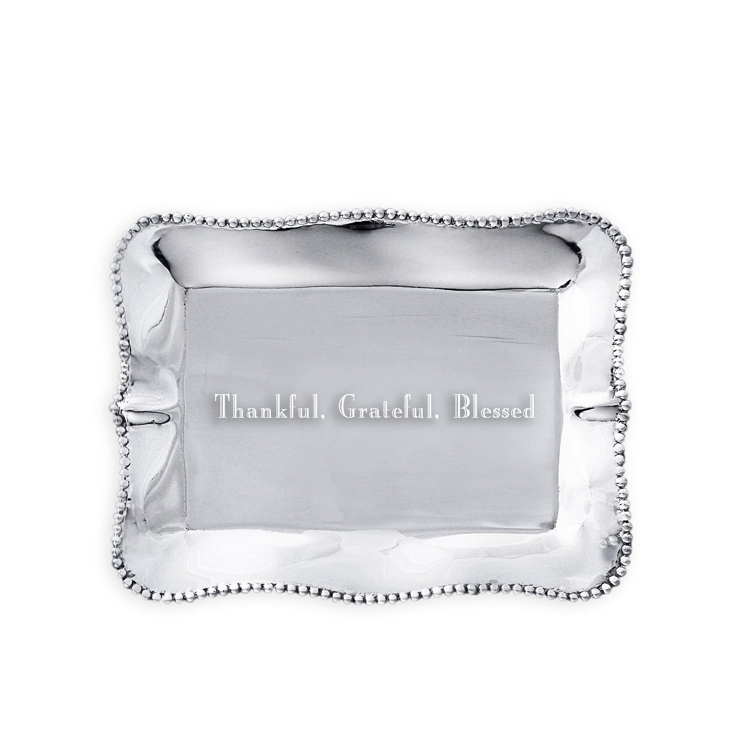 Giftables Pearl Denisse Rectangular Engraved Tray "Thankful,