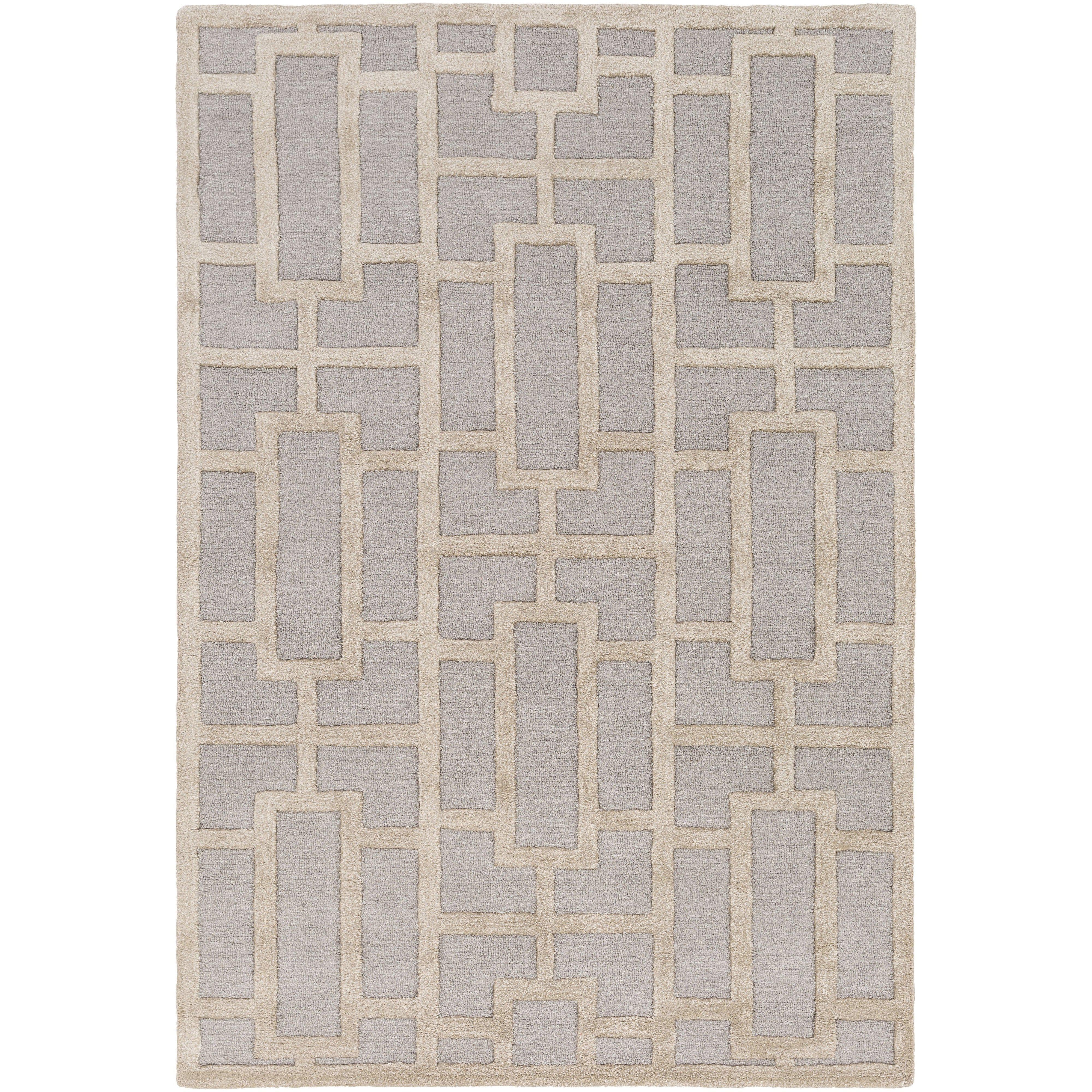 Arise Gray & Beige Hand Tufted Wool Rug