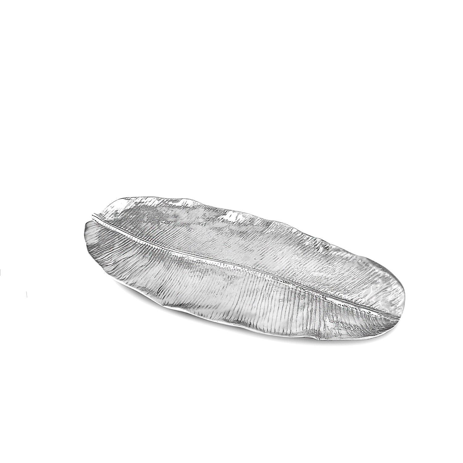 Silver Banana Leaf Extra Large Serving Platter