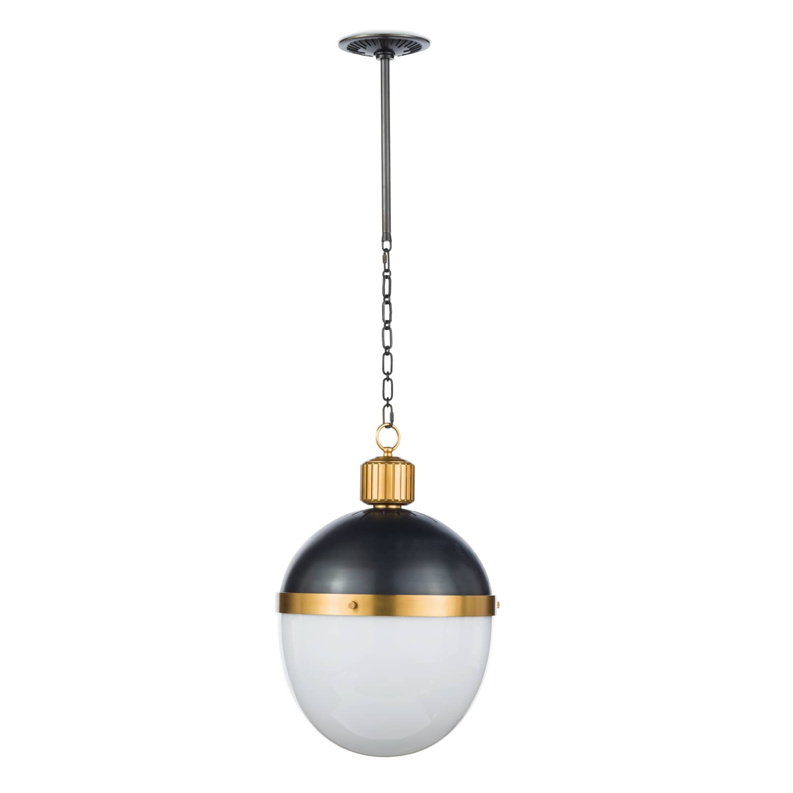 Otis Pendant Medium Blackened Natural Brass