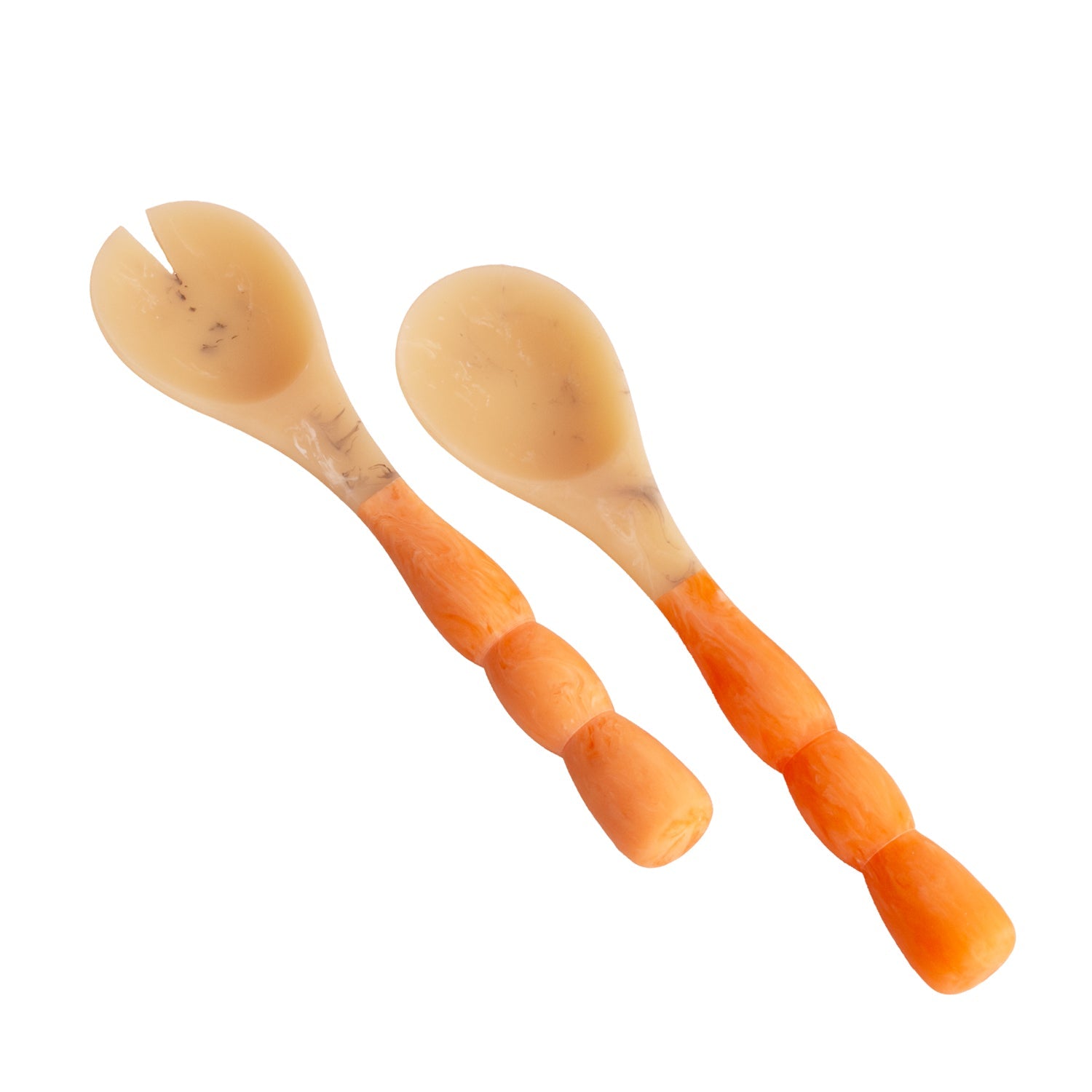 Resin Sorbet Salad Servers Tangerine