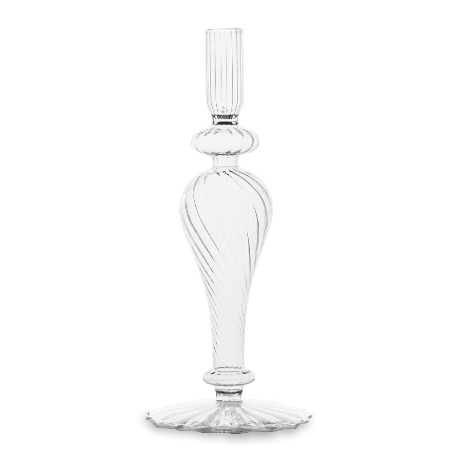 Glass Cambridge Daphne 8.5" Candlestick Holder Set 2 (Clear)