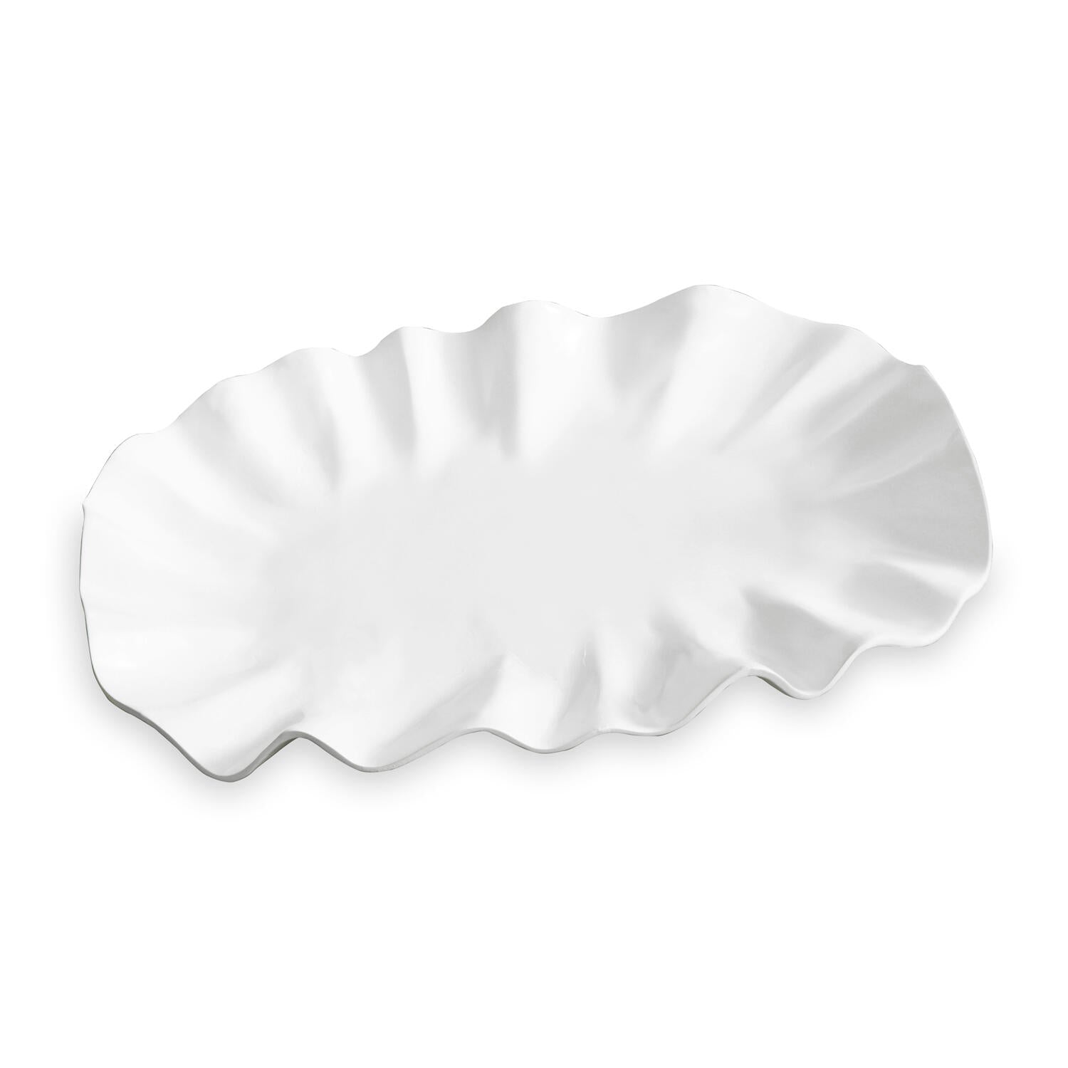 Vida White Bloom Large Oval Serving Platter