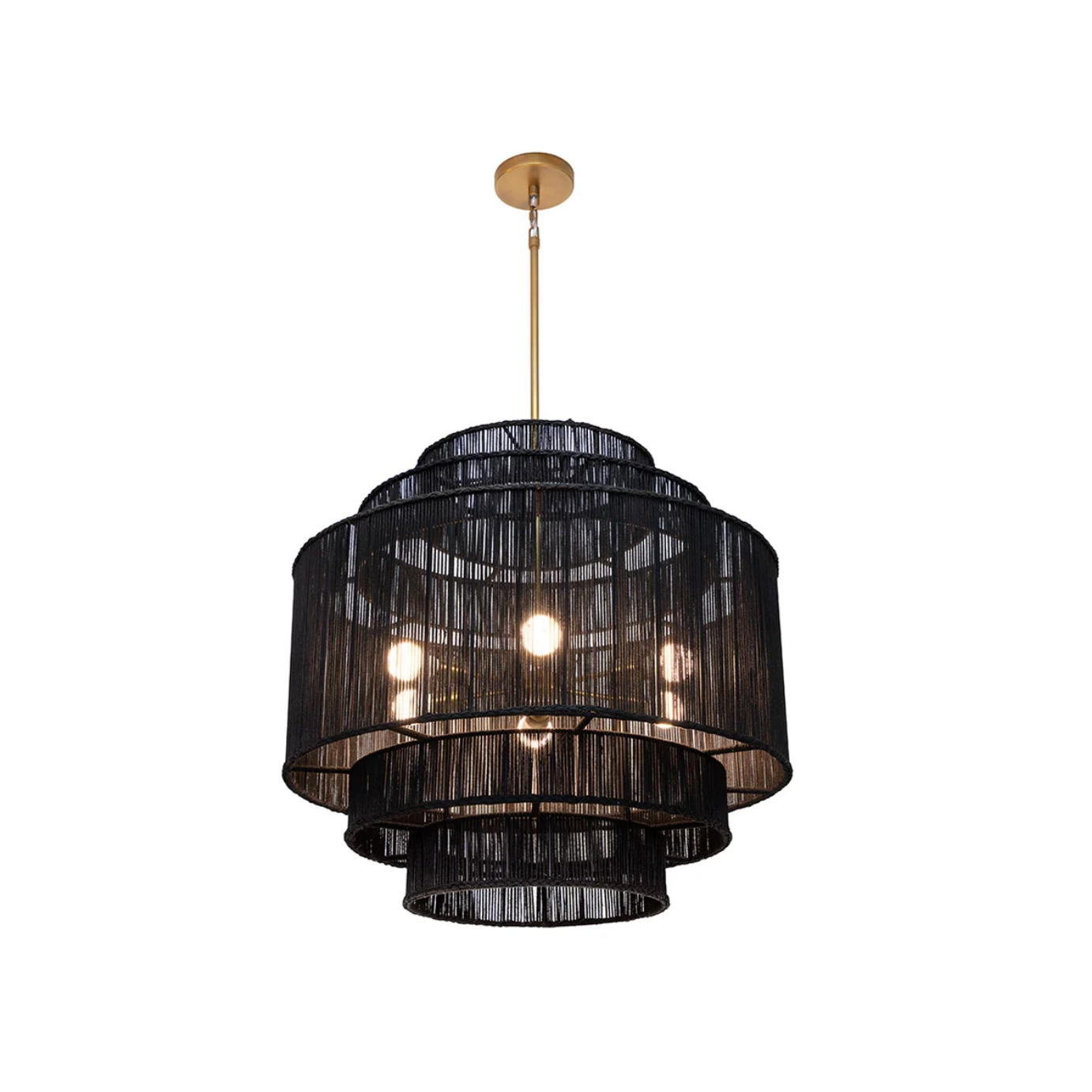 Alyssa Black Jute Chandelier