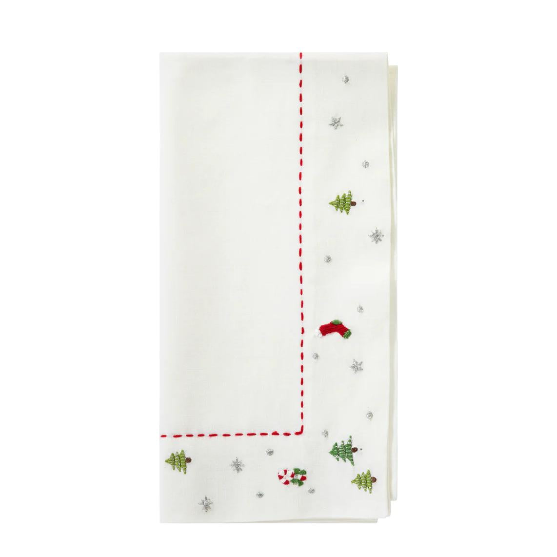 Jolly Days Embroidered Napkins, Set 4
