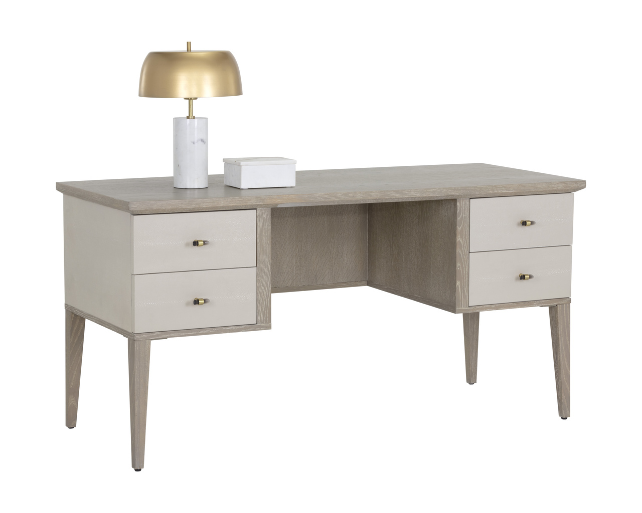 Pattinson White Ceruse - Oyster Shagreen Desk
