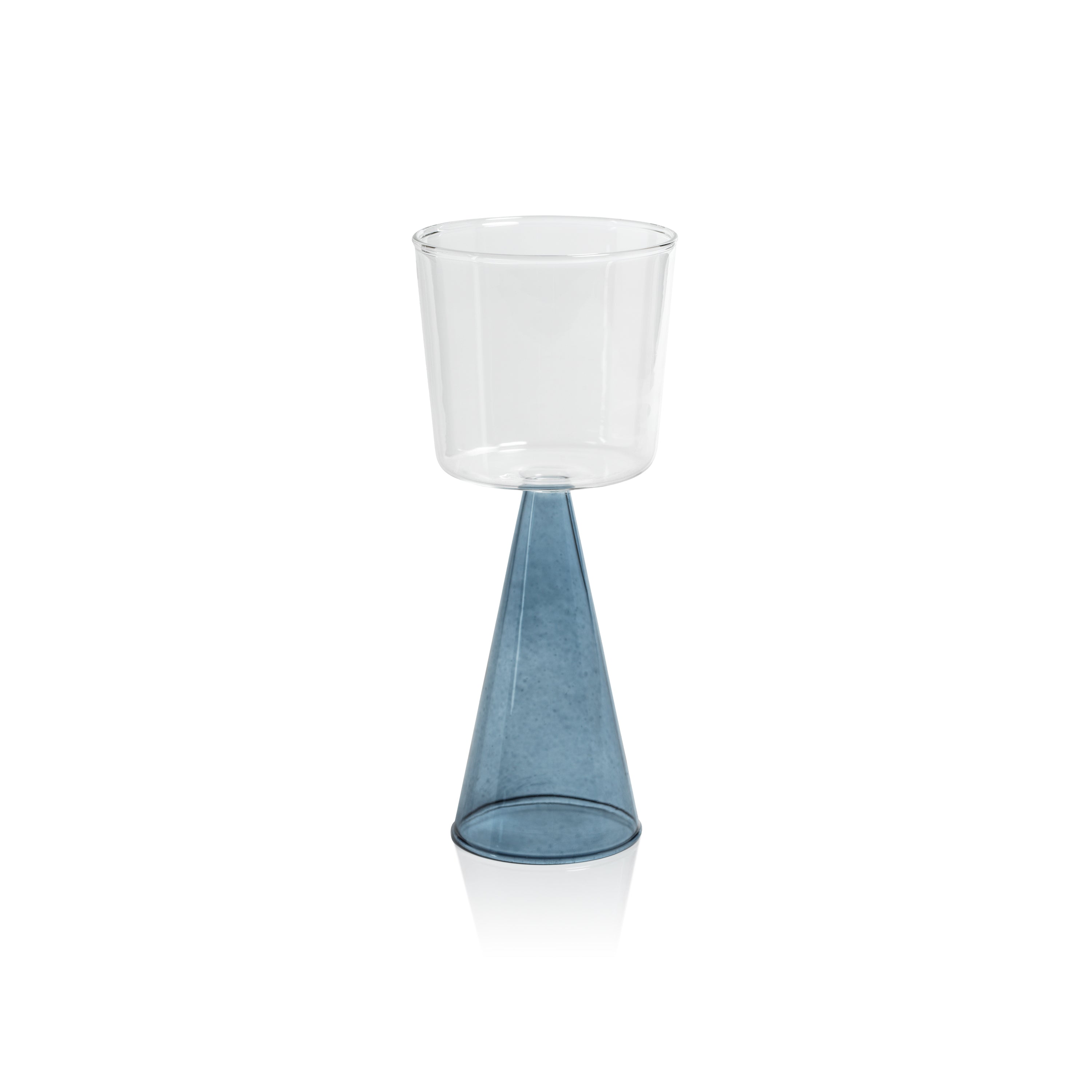 Vivian Blue Stem White Wine Glasses, Set 4