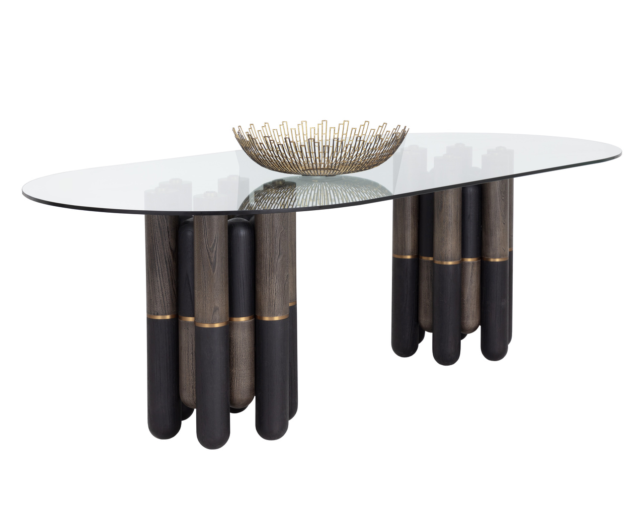 Yanna Oval - Glass - 94.5" Dining Table