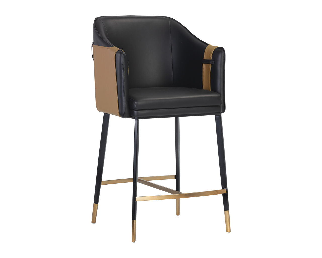 Carter Napa Black / Napa Cognac Counter Stool