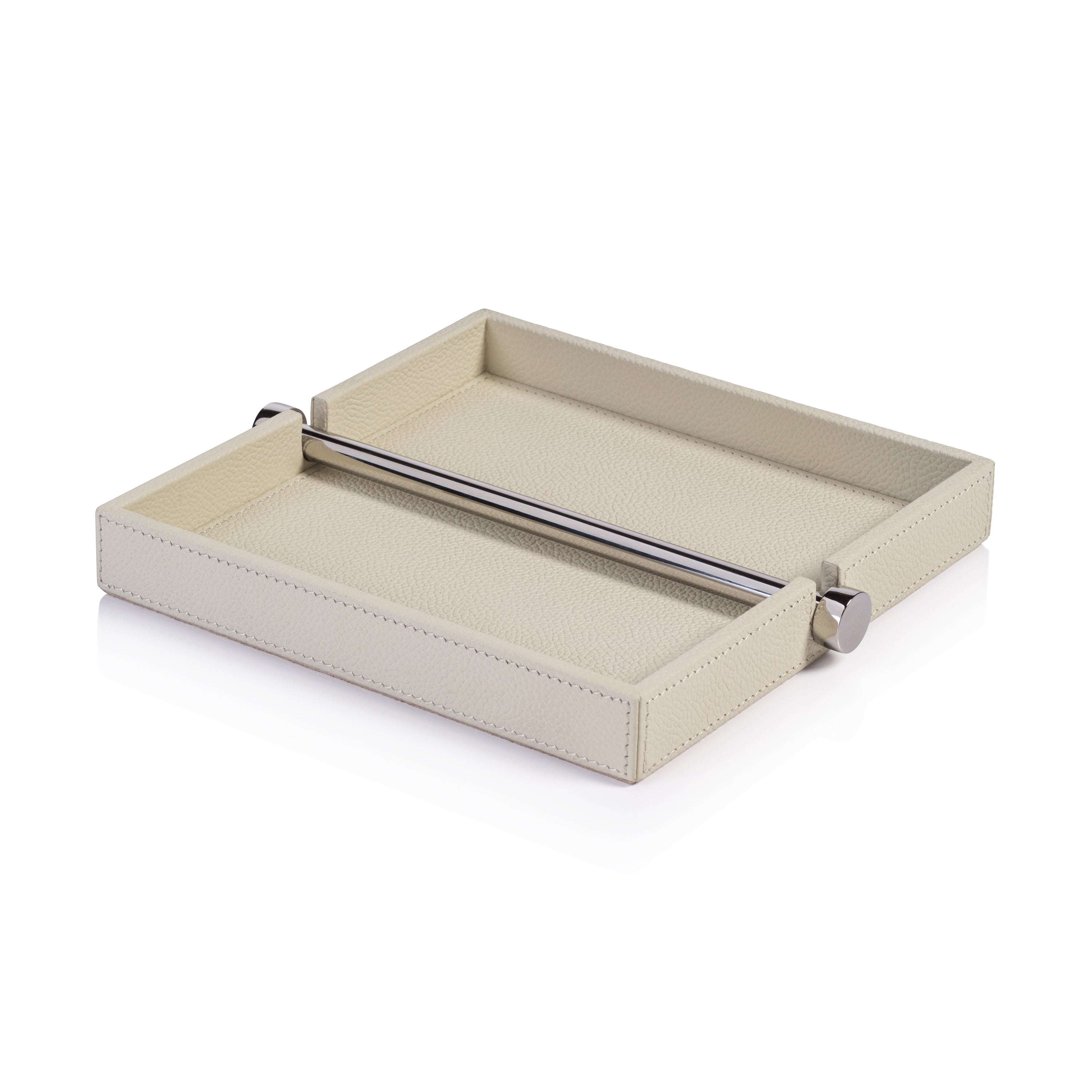Ruvo Ivory Leather Luncheon Napkin Holder