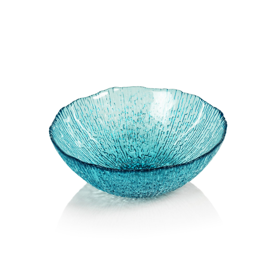Exuma Aqua Blue Glass Bowls, Set 6