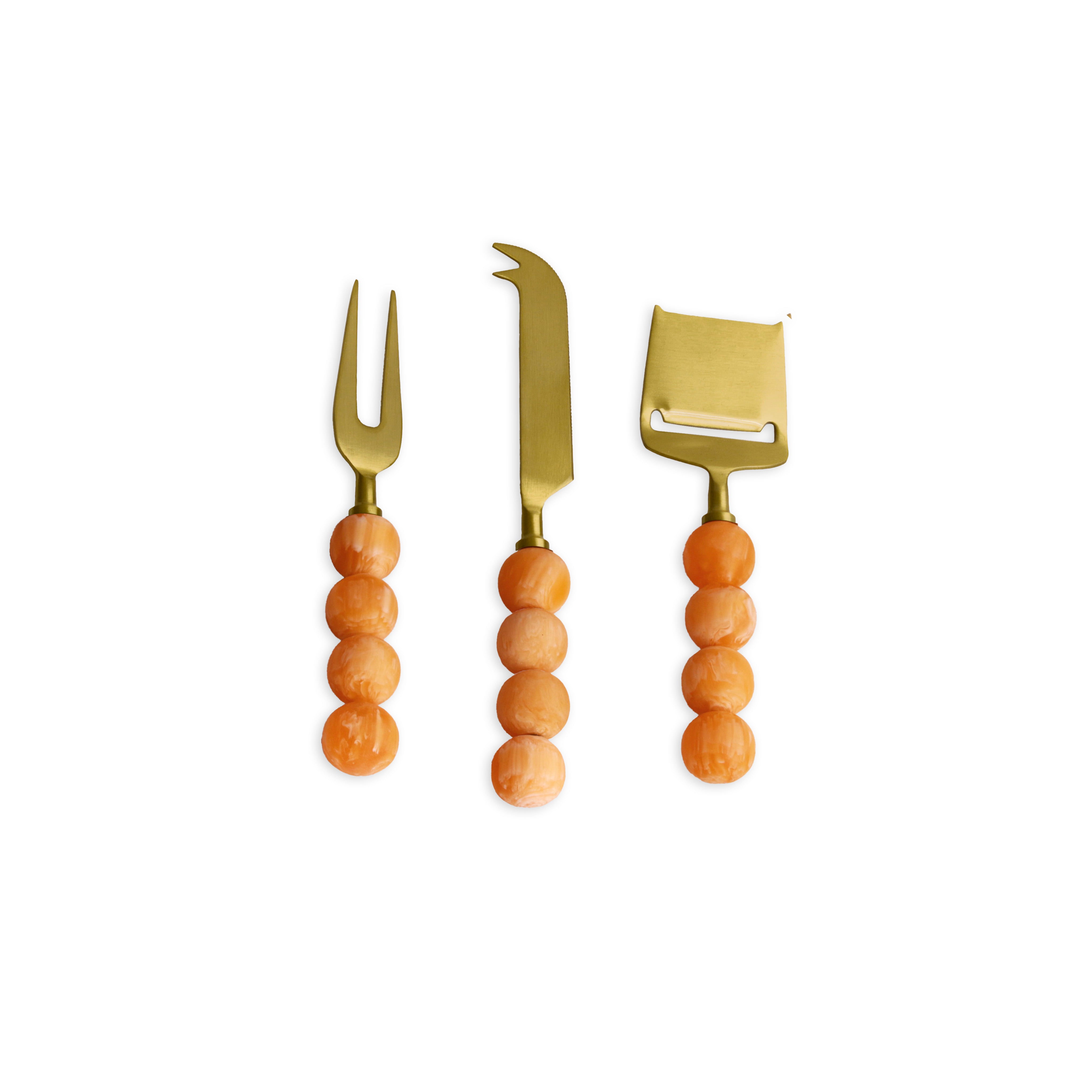 Resin Sorbet Cheese Set 3 Tangerine