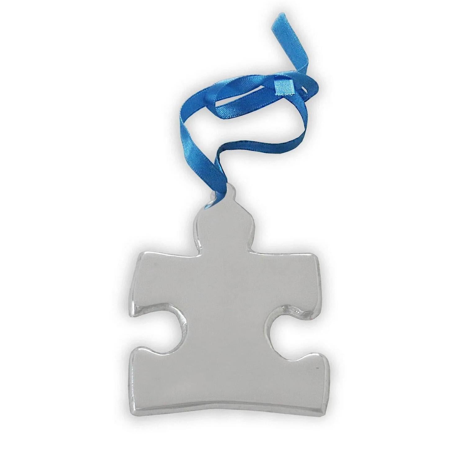 Silver Holiday Autism Ornament