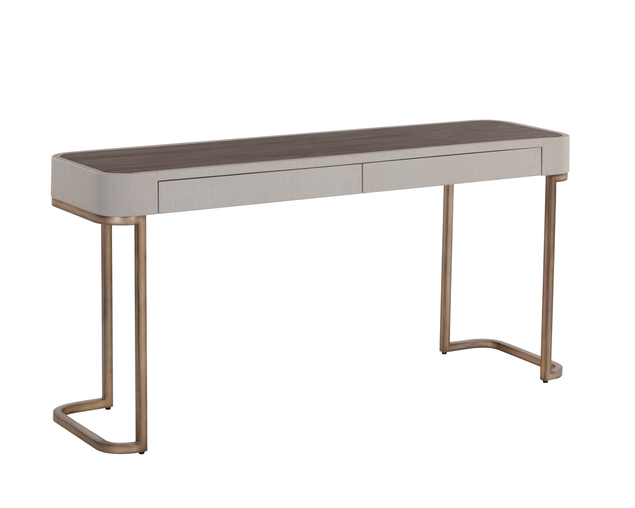 Jamille Cream & Warm Brass Console Table