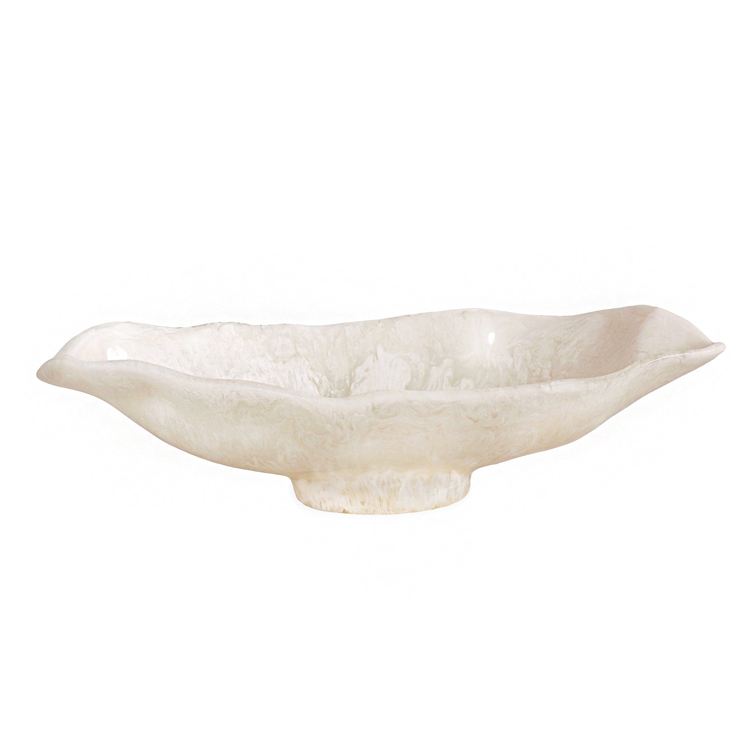 Resin Alabaster Medium Oval Bowl White Swirl – Warehouse Sale