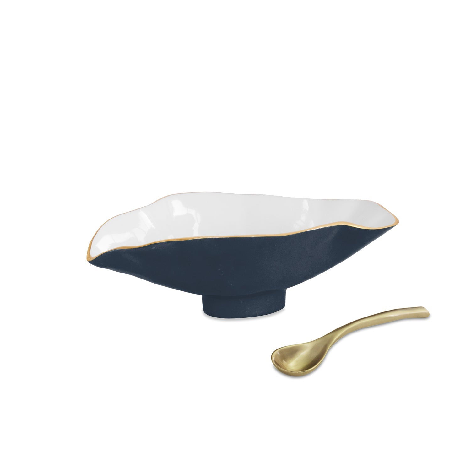 Encanto Claire Small Oval Bowl Spoon (Midnight, White Gold)