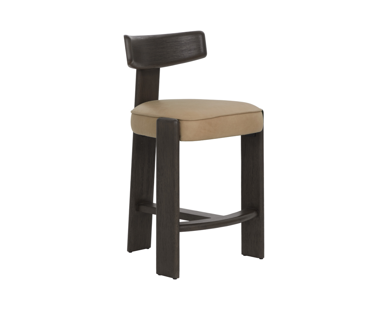 Horton Dark Brown - Sahara Sand Leather Counter Stool